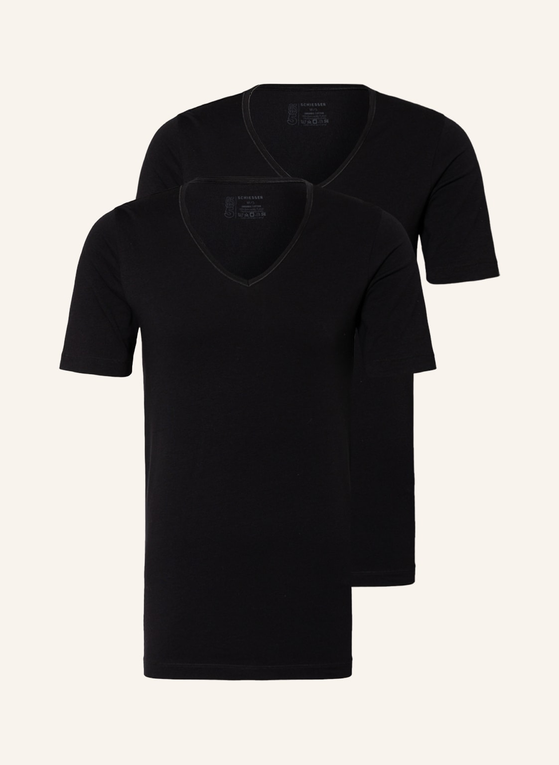 Schiesser 2er-Pack V-Shirts 95/5 schwarz Schiesser 2er-Pack V-Shirts 95/5 schwarz von Schiesser