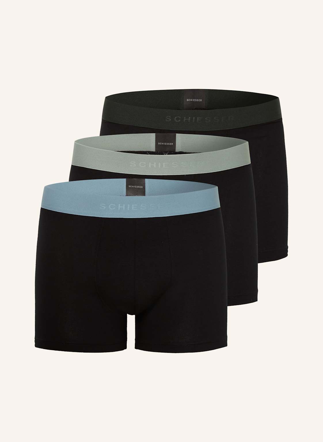 Schiesser 3er-Pack Boxershorts 95/5 schwarz von Schiesser