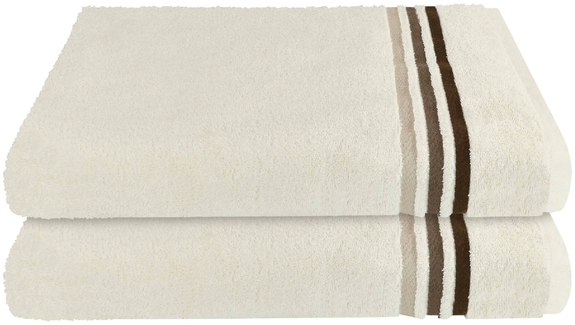 Schiesser Duschtücher »Skyline Color aus 100 % Baumwolle mit eleganter Streifenbordüre«, (Set, 2 St.), MADE IN GREEN by OEKO-TEX® von Schiesser