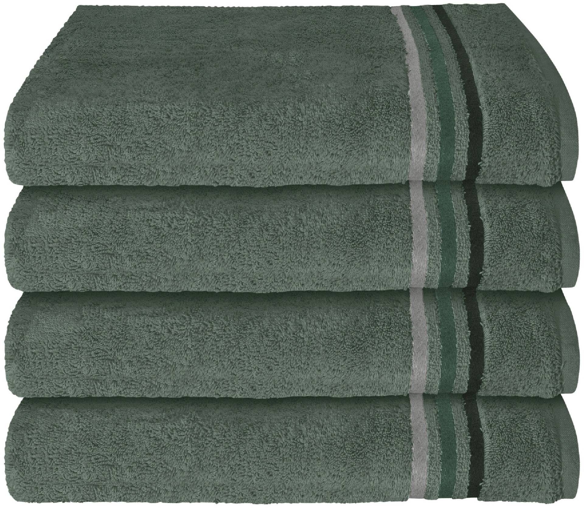 Schiesser Handtücher »Skyline Color aus 100 % Baumwolle mit eleganter Streifenbordüre«, (Set, 4 St., 4 Handtücher (50x100 cm), MADE IN GREEN by OEKO-TEX® von Schiesser