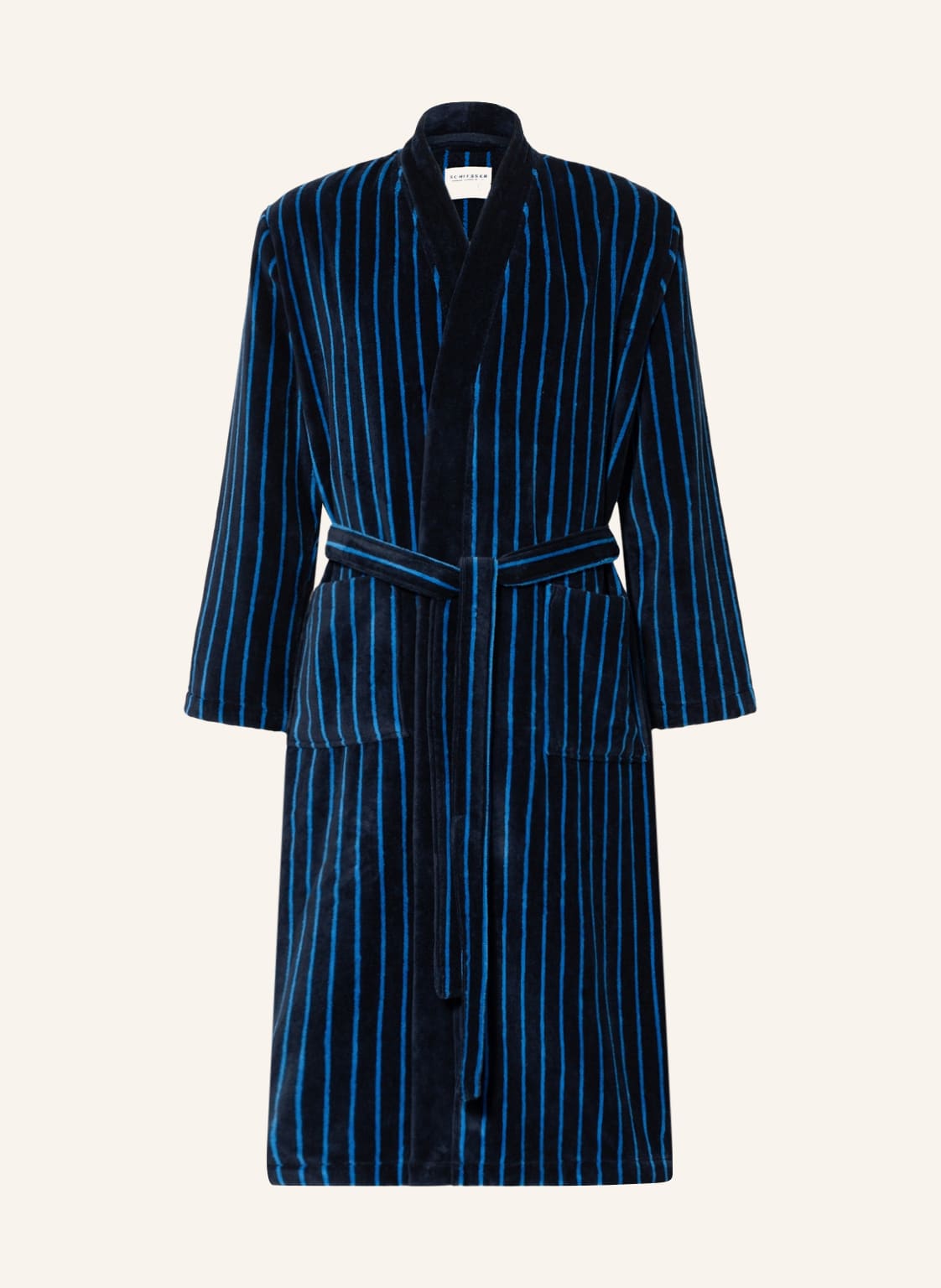 Schiesser Herren-Bademantel Essentials blau Schiesser Herren-Bademantel Essentials blau von Schiesser