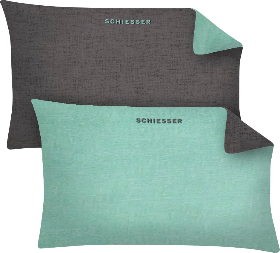 Schiesser Kissenbezüge »Schiesser Feinbiber Doubleface Kissenhüllen 2er Pack«, (2 St.), mit toller Wendeoptik von Schiesser