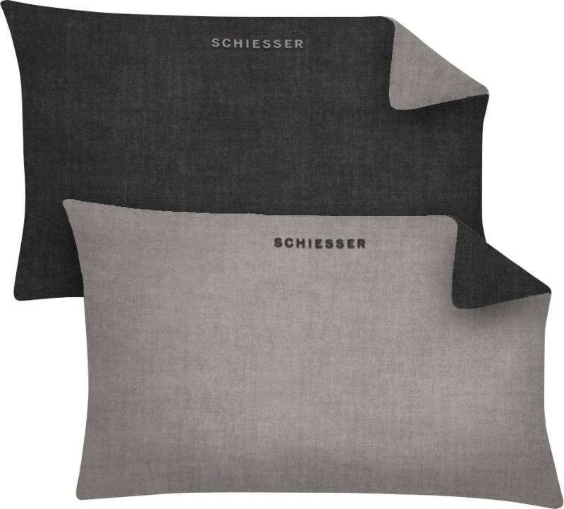 Schiesser Kissenbezüge »Schiesser Feinbiber Doubleface Kissenhüllen 2er Pack«, (2 St.), mit toller Wendeoptik von Schiesser