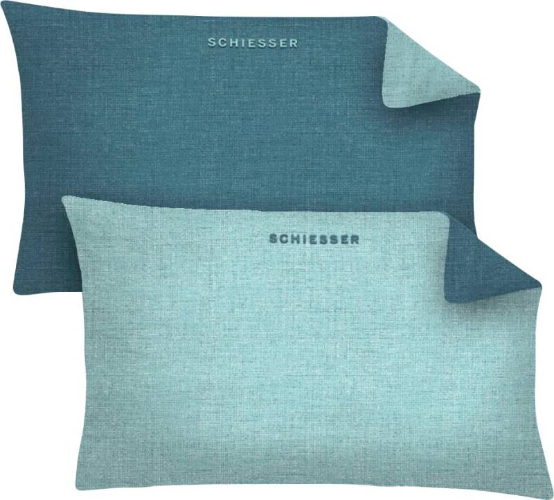 Schiesser Kissenhüllen »Doubleface aus weicher Baumwolle mit edlem Melangeeffekt in Wendeoptik«, (2 St.), Made in Green von Schiesser