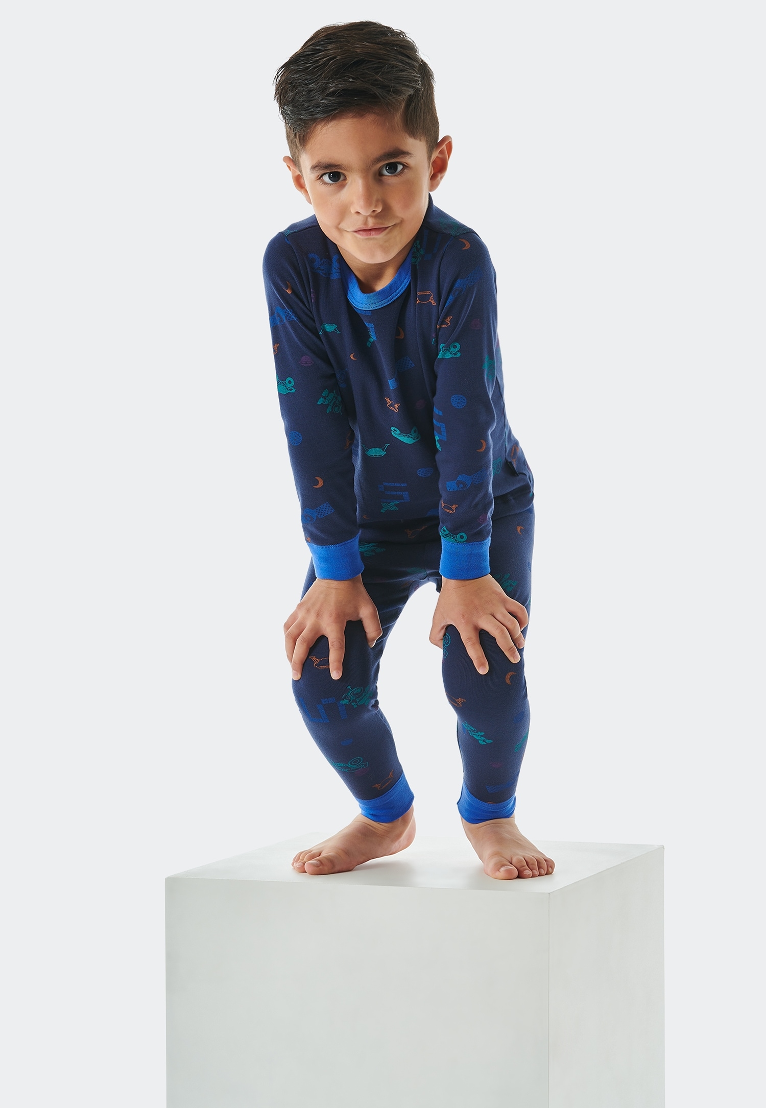 Schiesser Pyjama »"Boys World"«, (2 tlg.), mit coolem Allover-Muster von Schiesser