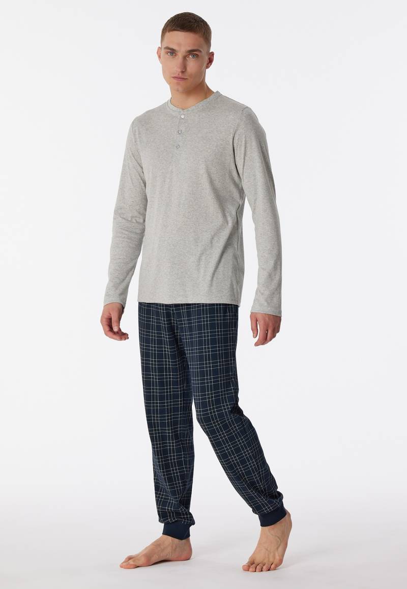 Schiesser Pyjama »"Fine Interlock"«, (2 tlg.), mit Serafino-Kragen und funktionaler Knopfleiste von Schiesser