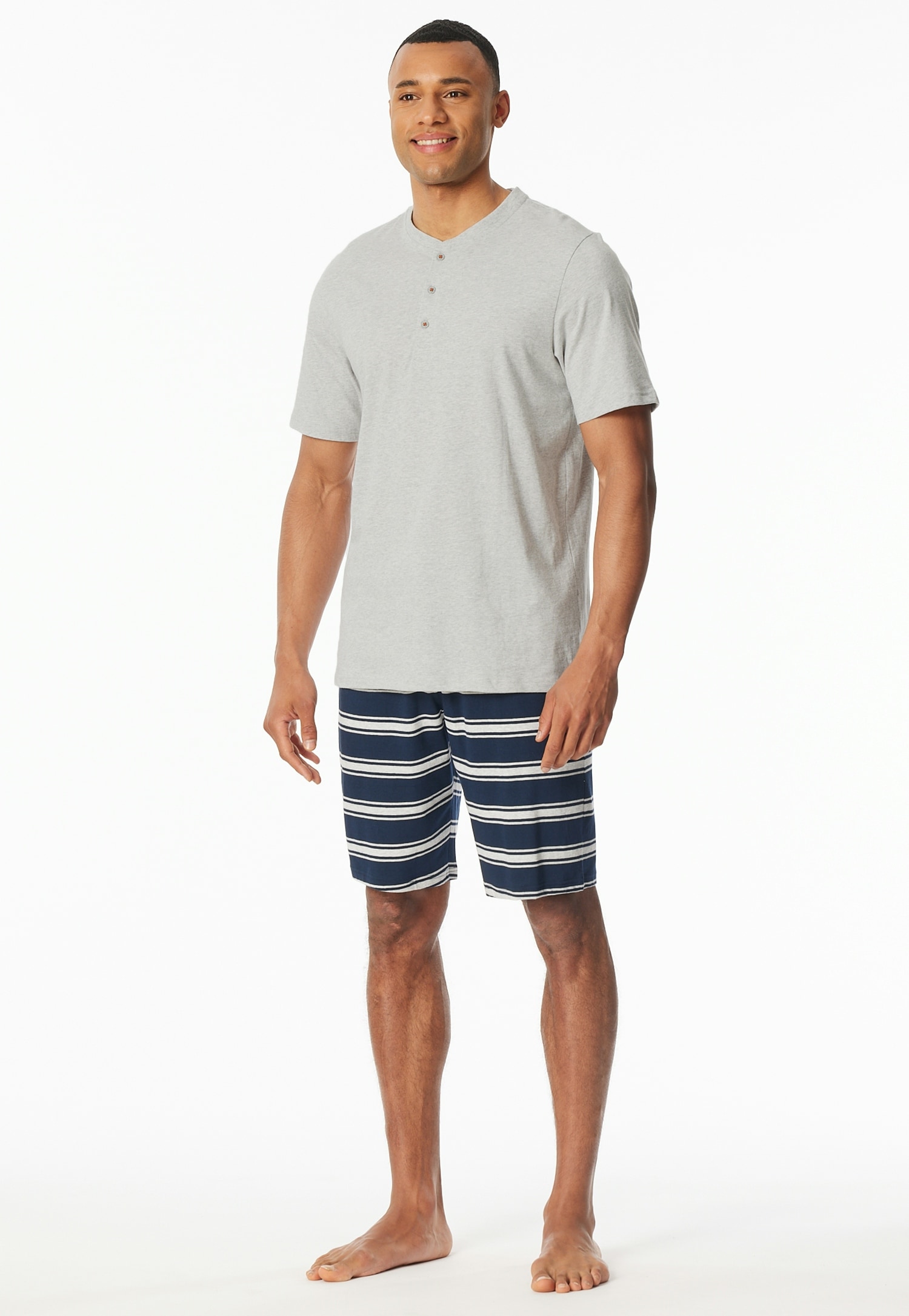 Schiesser Shorty »"Casual Nightwear"«, (2 tlg.), Shirt mit funktionaler Knopfleiste von Schiesser