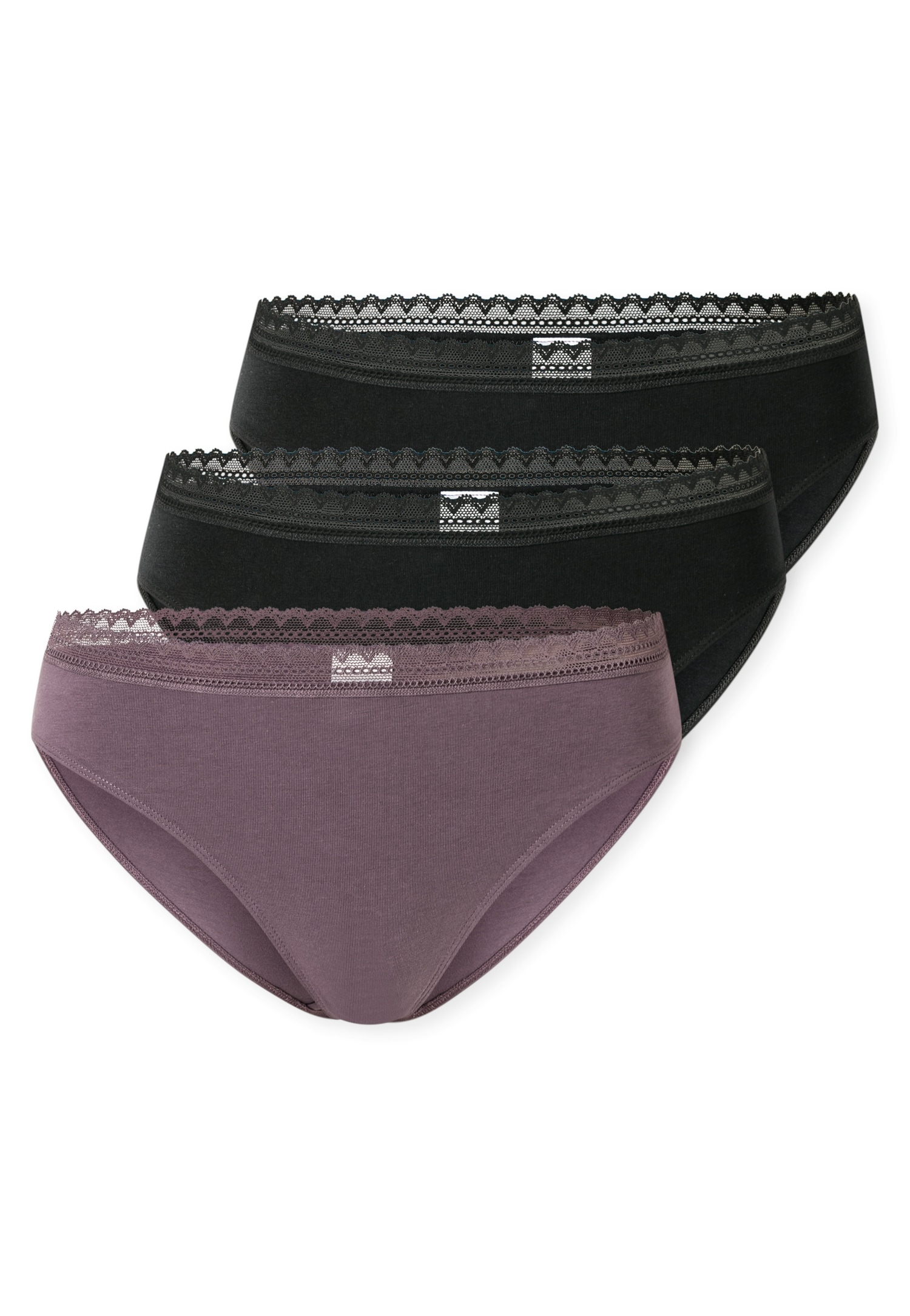 Schiesser Slip »Modern Multipacks«, (3er Pack), Feminine Spitzenbänder an Bund von Schiesser