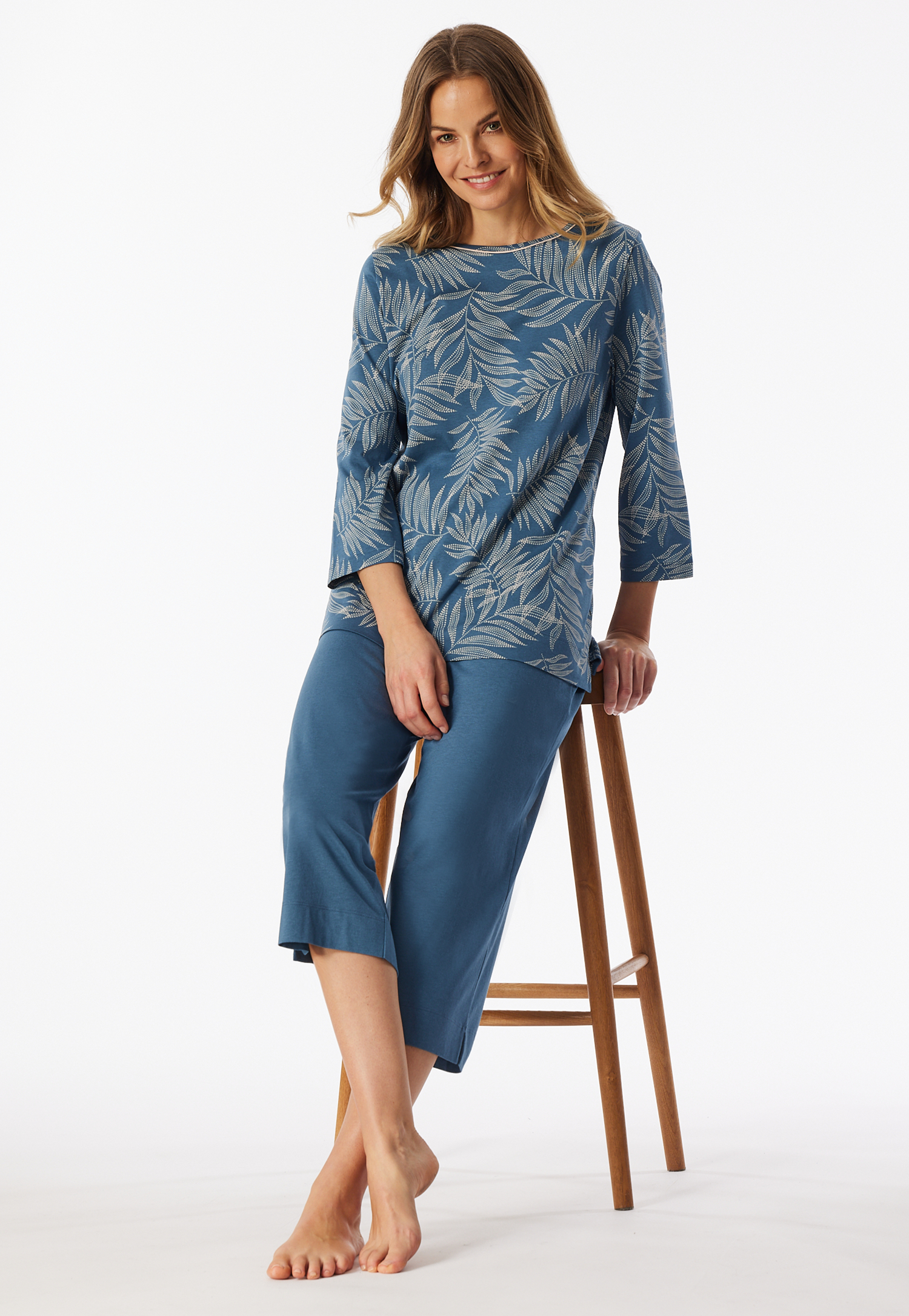 Schlafanzug 3/4-lang atlantikblau - Comfort Nightwear 36 von Schiesser