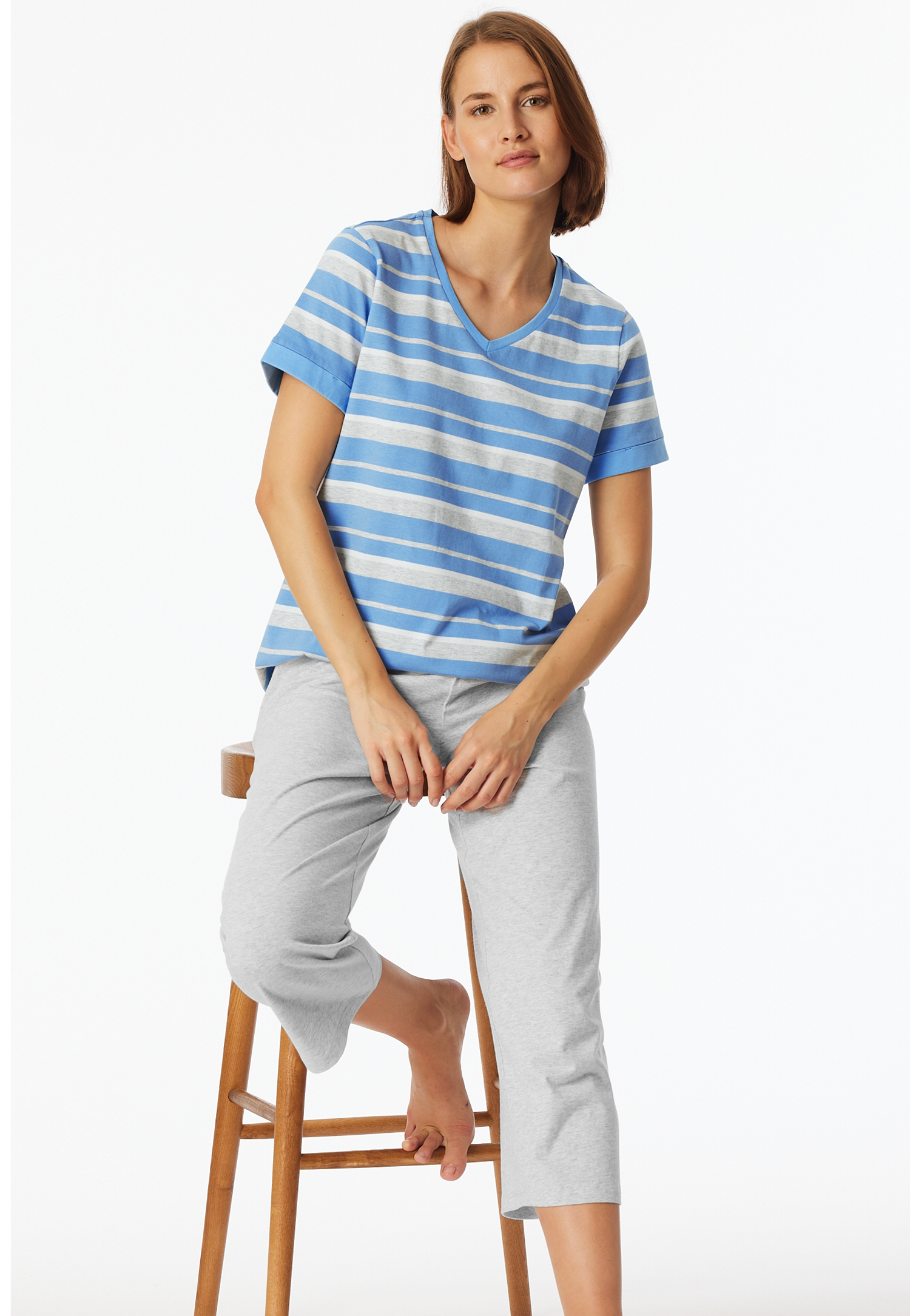 Schlafanzug 3/4-lang hellblau - Casual Essentials 36 Schlafanzug 3/4-lang hellblau - Casual Essentials 36 von Schiesser