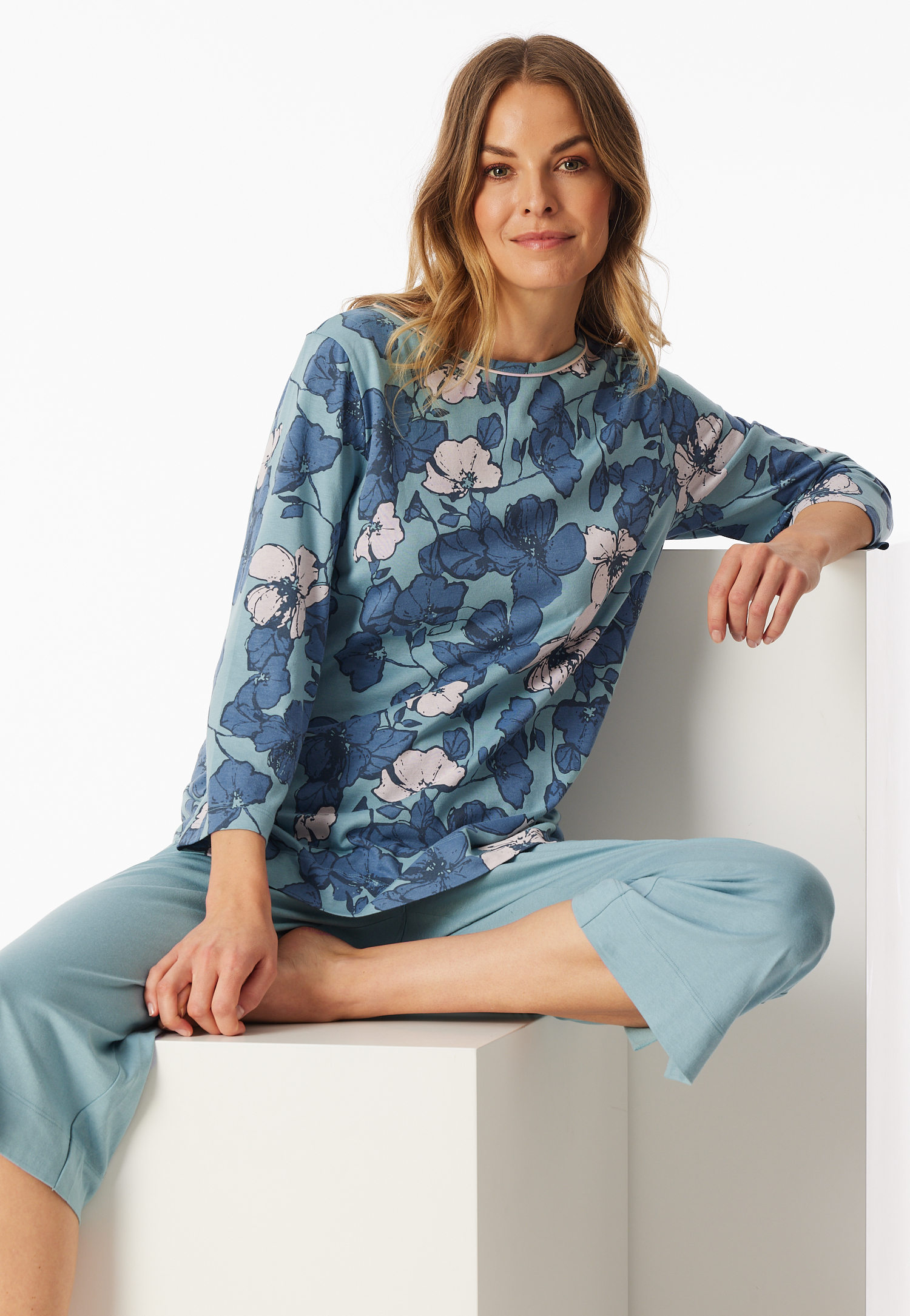 Schlafanzug 3/4-lang mineral - Comfort Nightwear 36 von Schiesser