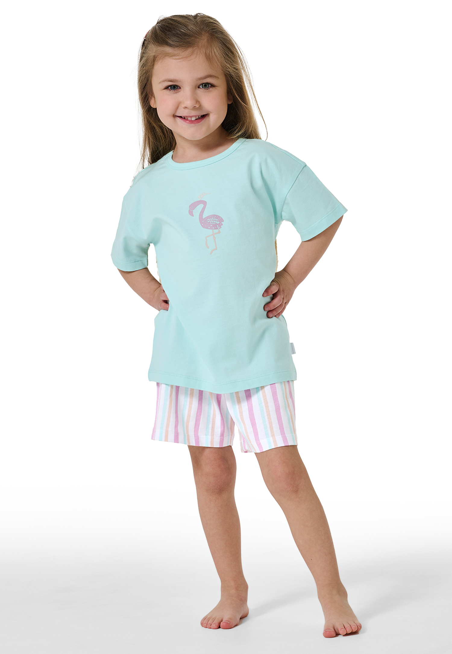 Schlafanzug kurz Flamingo hellgrün - Girls World 98 Schlafanzug kurz Flamingo hellgrün - Girls World 98 von Schiesser