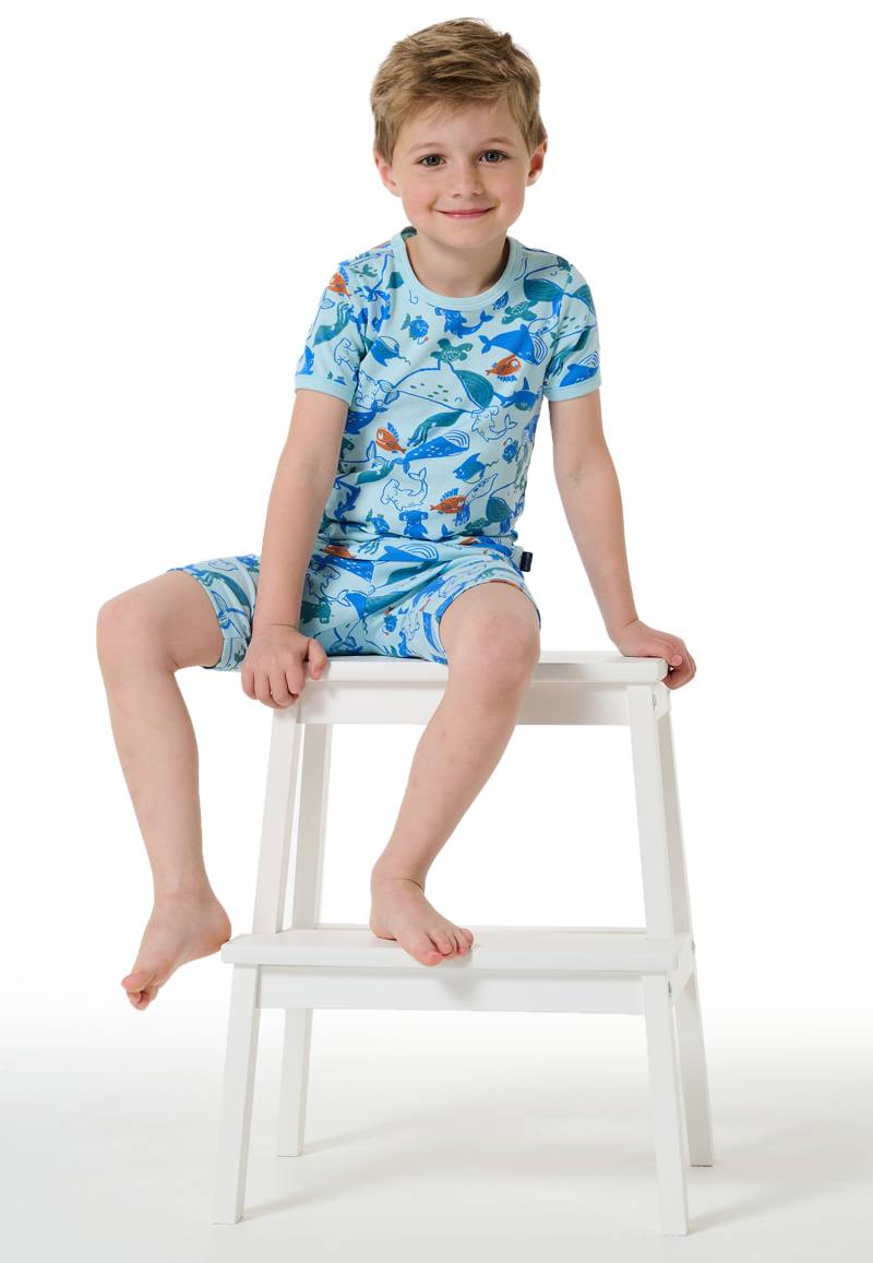 Schlafanzug kurz Meerestiere multicolor - Boys World 128 von Schiesser