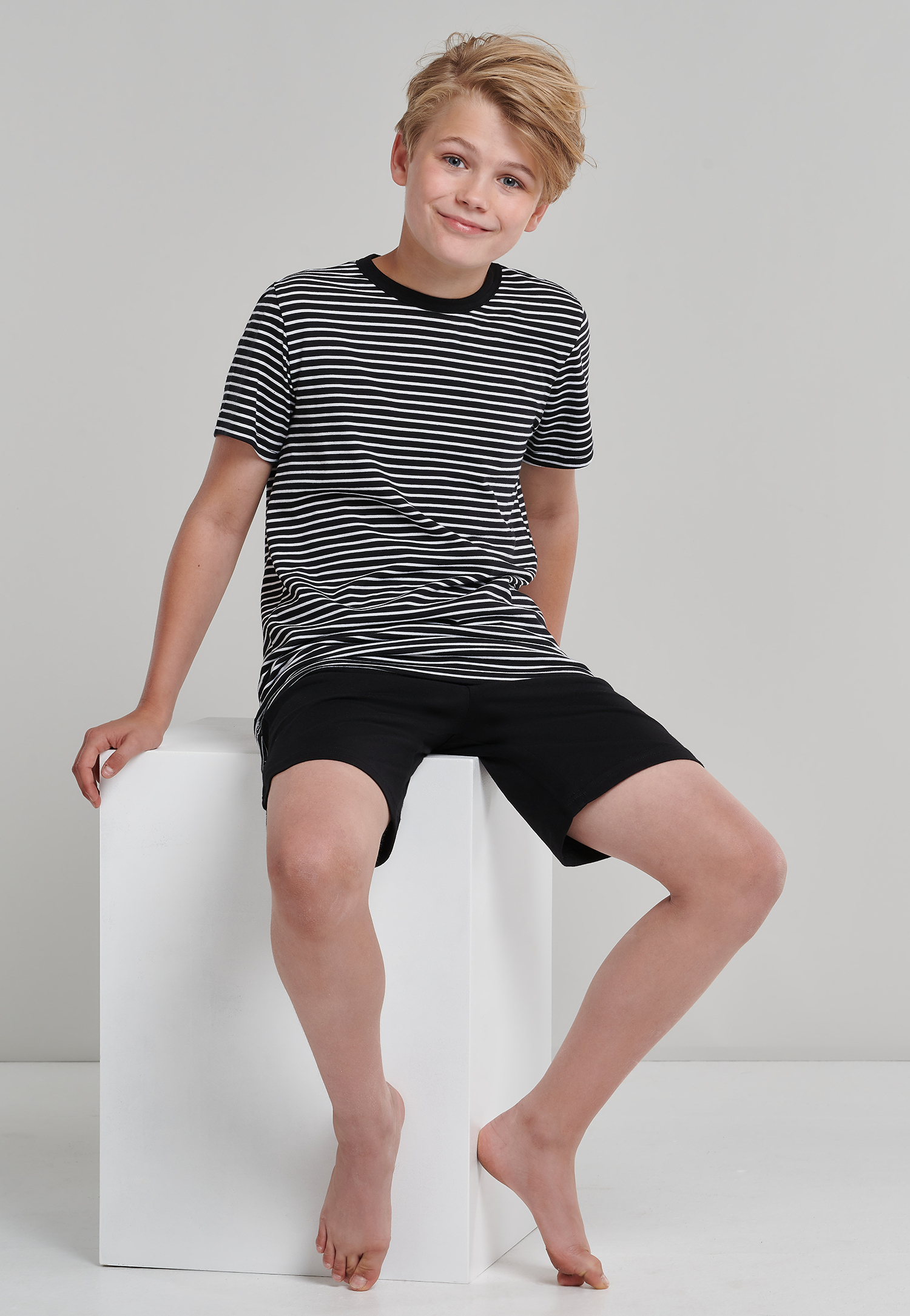 Schlafanzug kurz Organic Cotton Ringel schwarz - Nightwear 164 Schlafanzug kurz Organic Cotton Ringel schwarz - Nightwear 164 von Schiesser