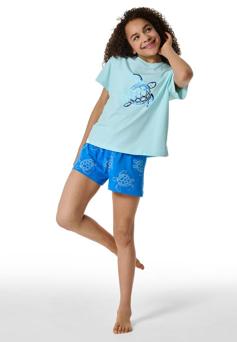 Schlafanzug kurz Organic Cotton Schildkröte hellgrün - Nightwear 152 von Schiesser