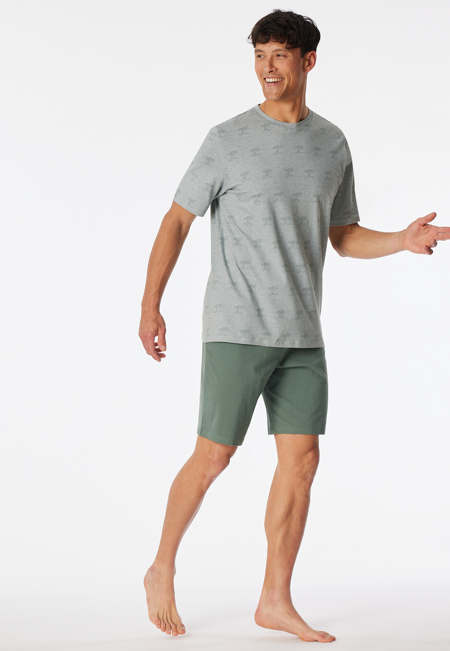 Schlafanzug kurz Palmen khaki - 95/5 58 Schlafanzug kurz Palmen khaki - 95/5 58 von Schiesser