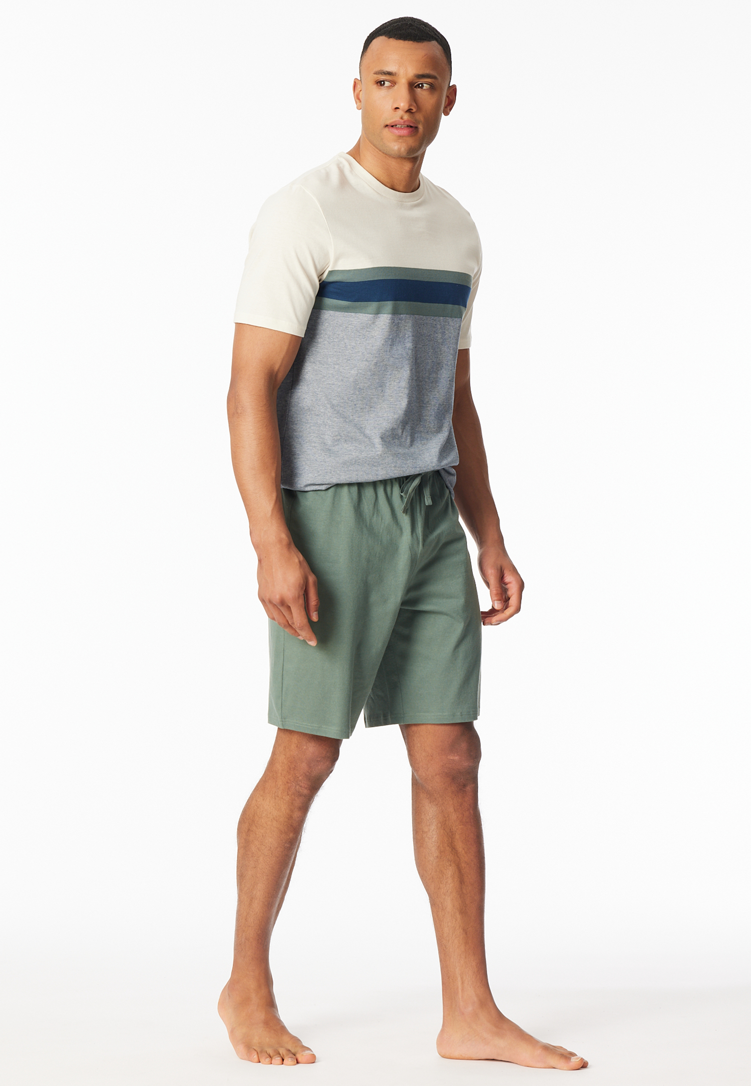 Schlafanzug kurz Ringel khaki - Casual Nightwear 48 Schlafanzug kurz Ringel khaki - Casual Nightwear 48 von Schiesser