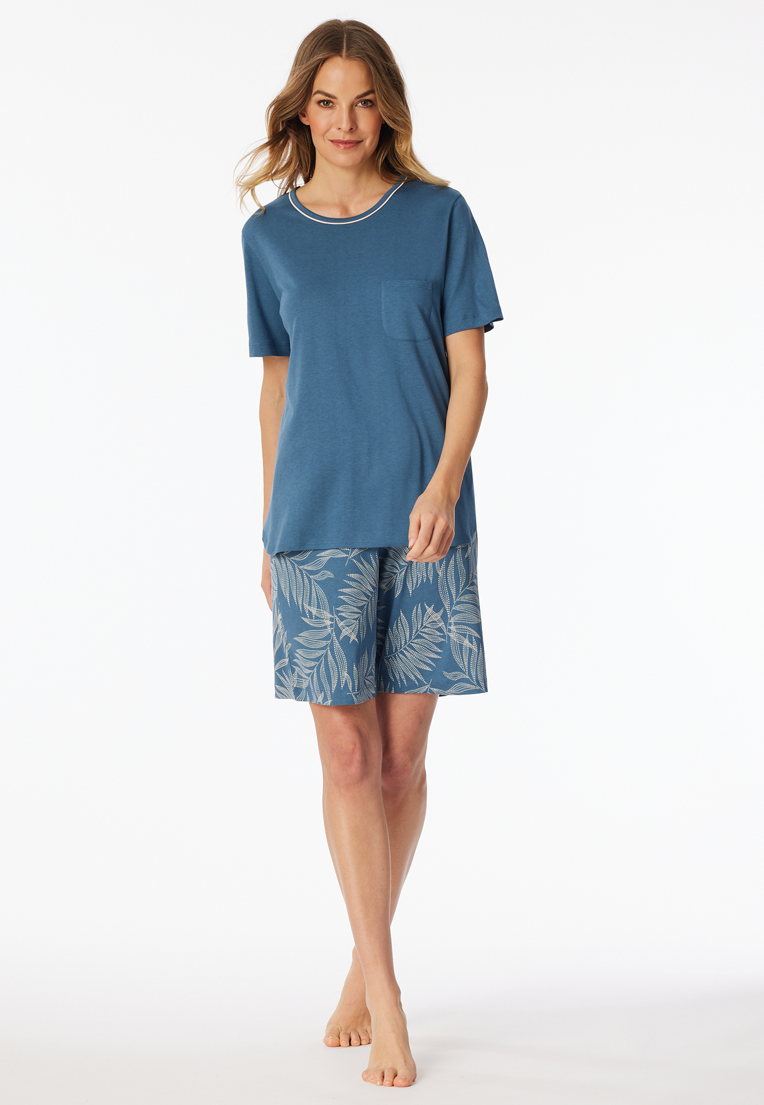 Schlafanzug kurz atlantikblau - Comfort Nightwear 52 von Schiesser