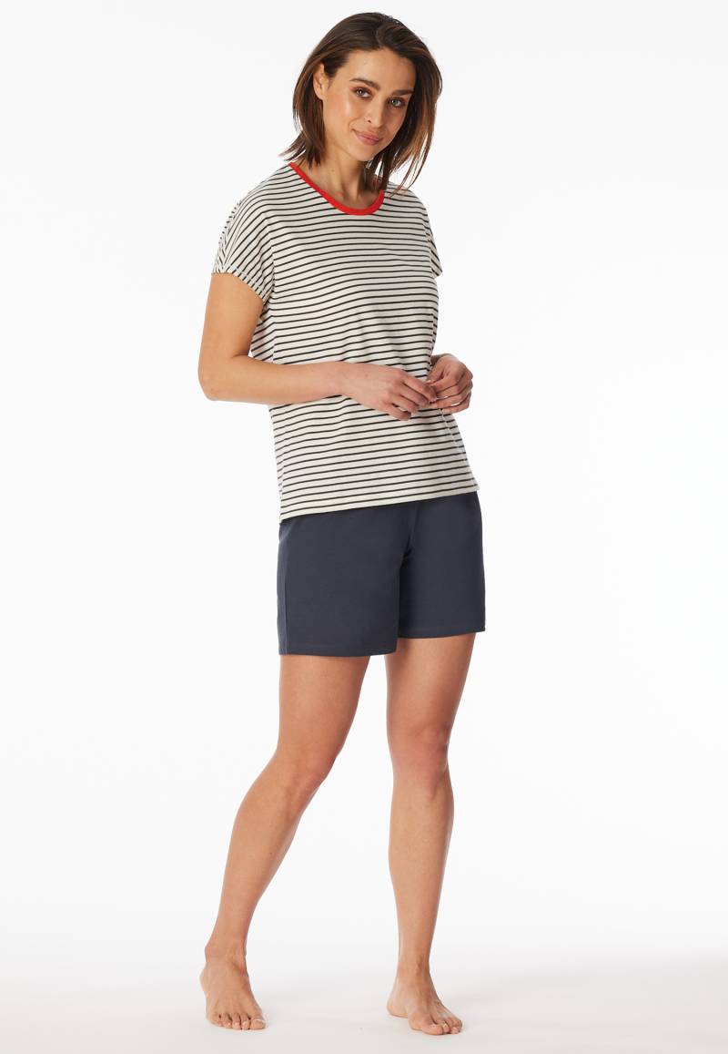 Schlafanzug kurz off-white - Casual Essentials 36 von Schiesser