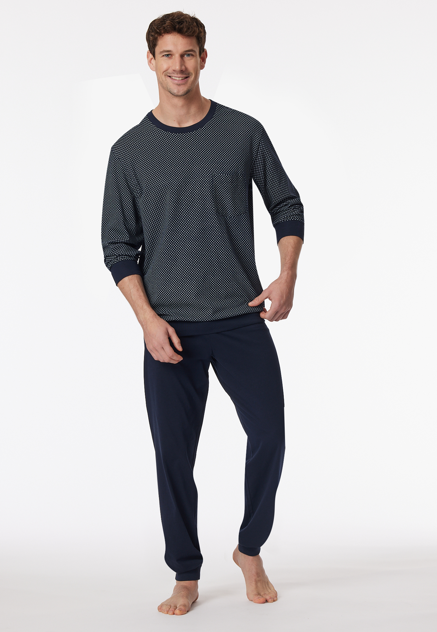 Schlafanzug lang Bündchen nachtblau - Comfort Essentials 110 Schlafanzug lang Bündchen nachtblau - Comfort Essentials 110 von Schiesser