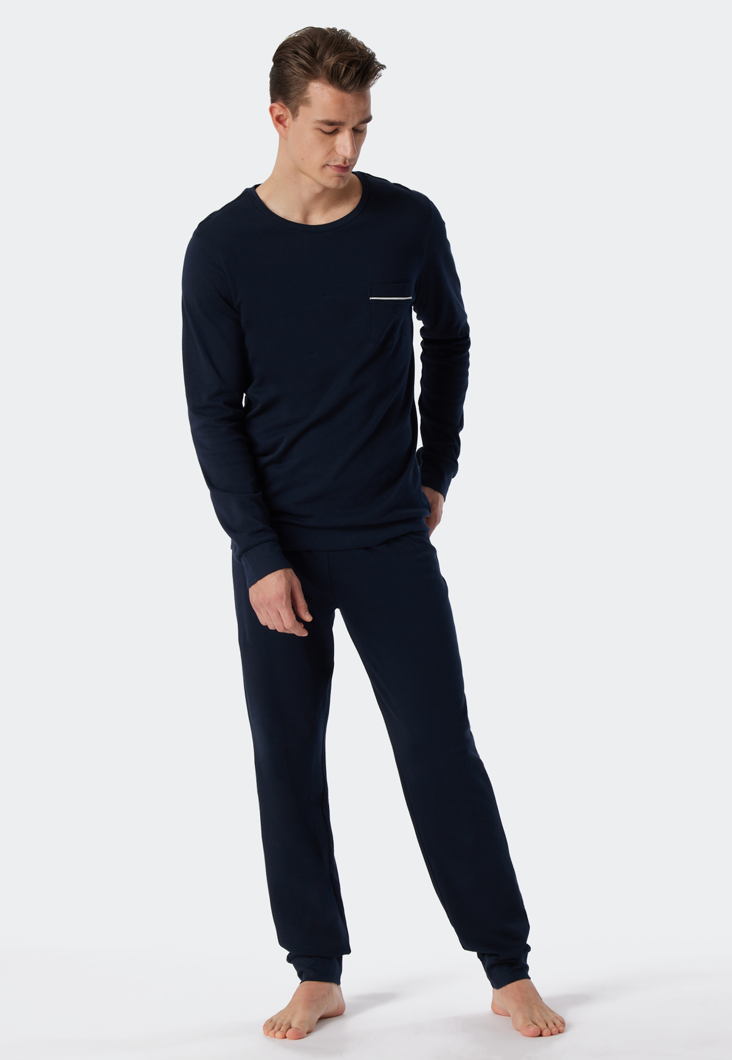 Schlafanzug lang Interlock dunkelblau - Fine Interlock 60 Schlafanzug lang Interlock dunkelblau - Fine Interlock 60 von Schiesser