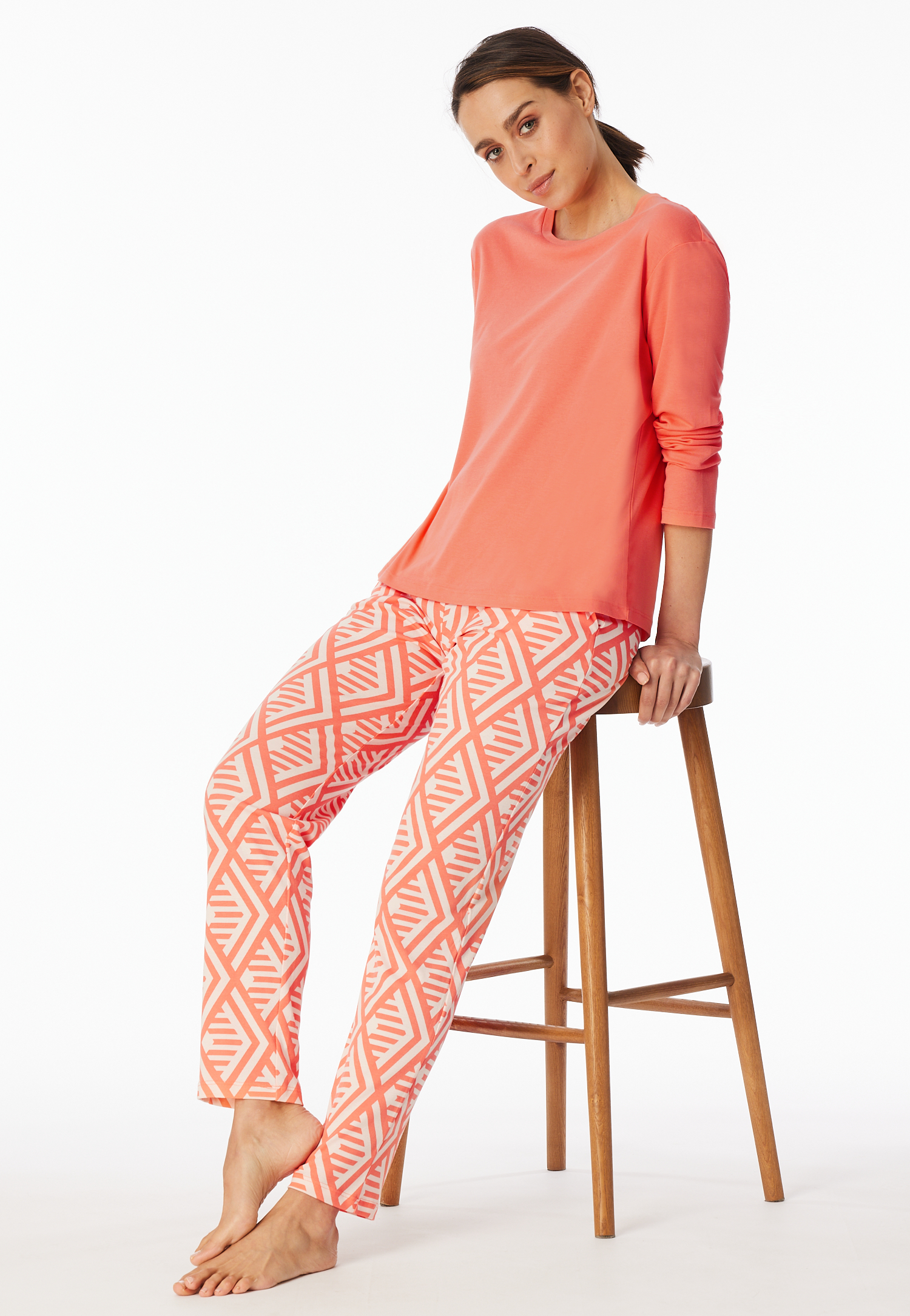 Schlafanzug lang Interlock pfirsich - Modern Nightwear 40 Schlafanzug lang Interlock pfirsich - Modern Nightwear 40 von Schiesser