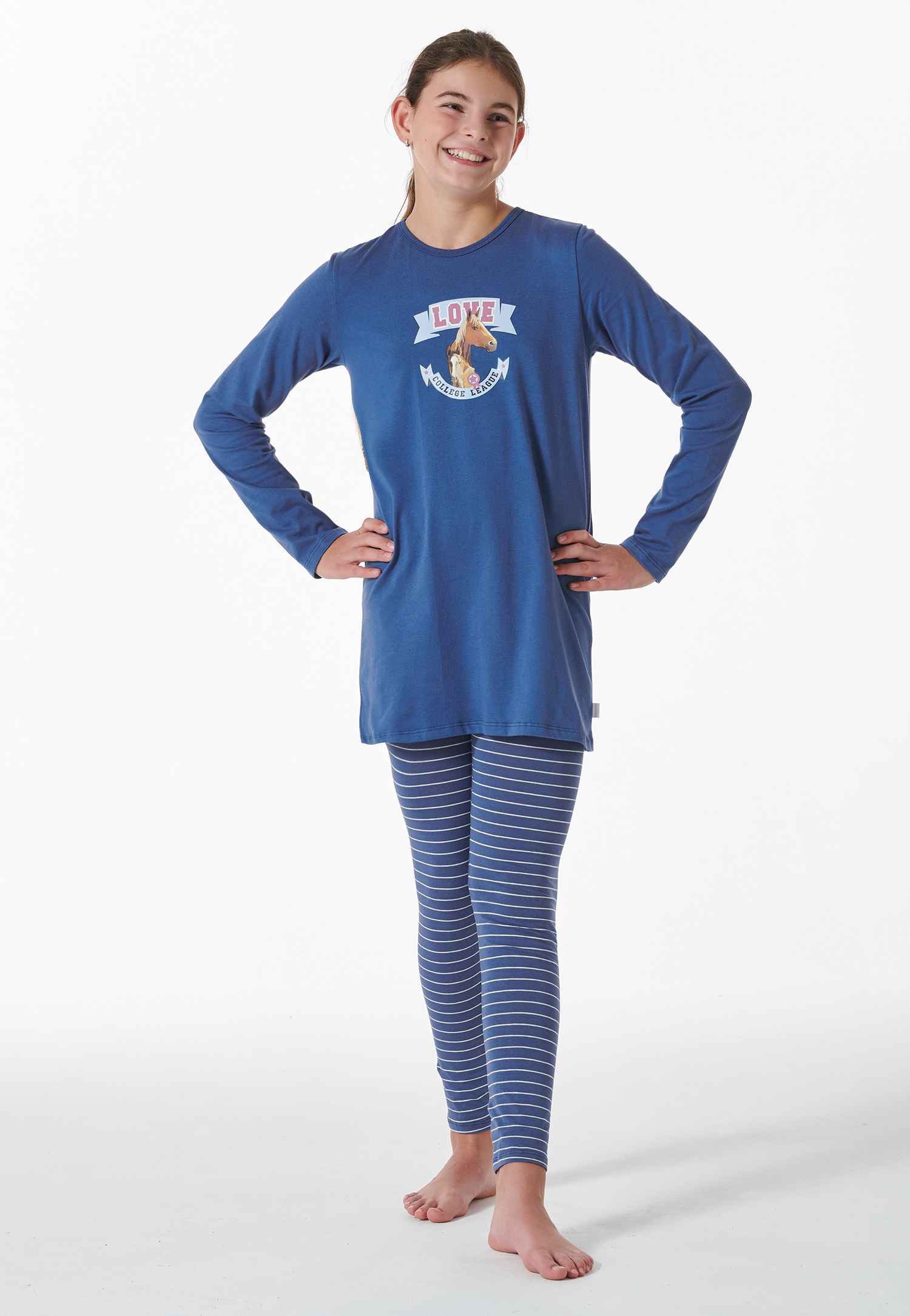 Schlafanzug lang Organic Cotton Pferdeprint blau - Horse World 116 Schlafanzug lang Organic Cotton Pferdeprint blau - Horse World 116 von Schiesser