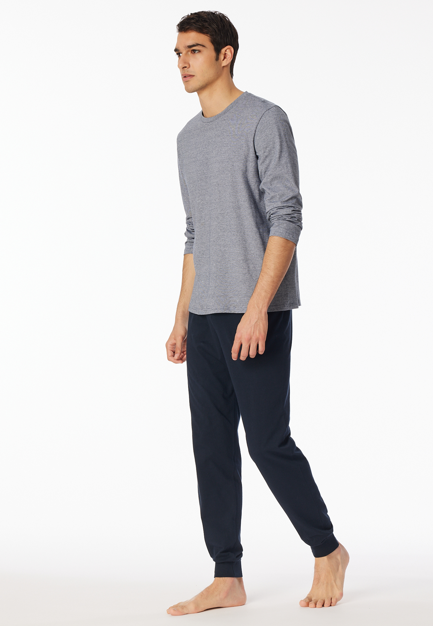 Schlafanzug lang Ringel Bündchen nachtblau - Casual Essentials 50 Schlafanzug lang Ringel Bündchen nachtblau - Casual Essentials 50 von Schiesser