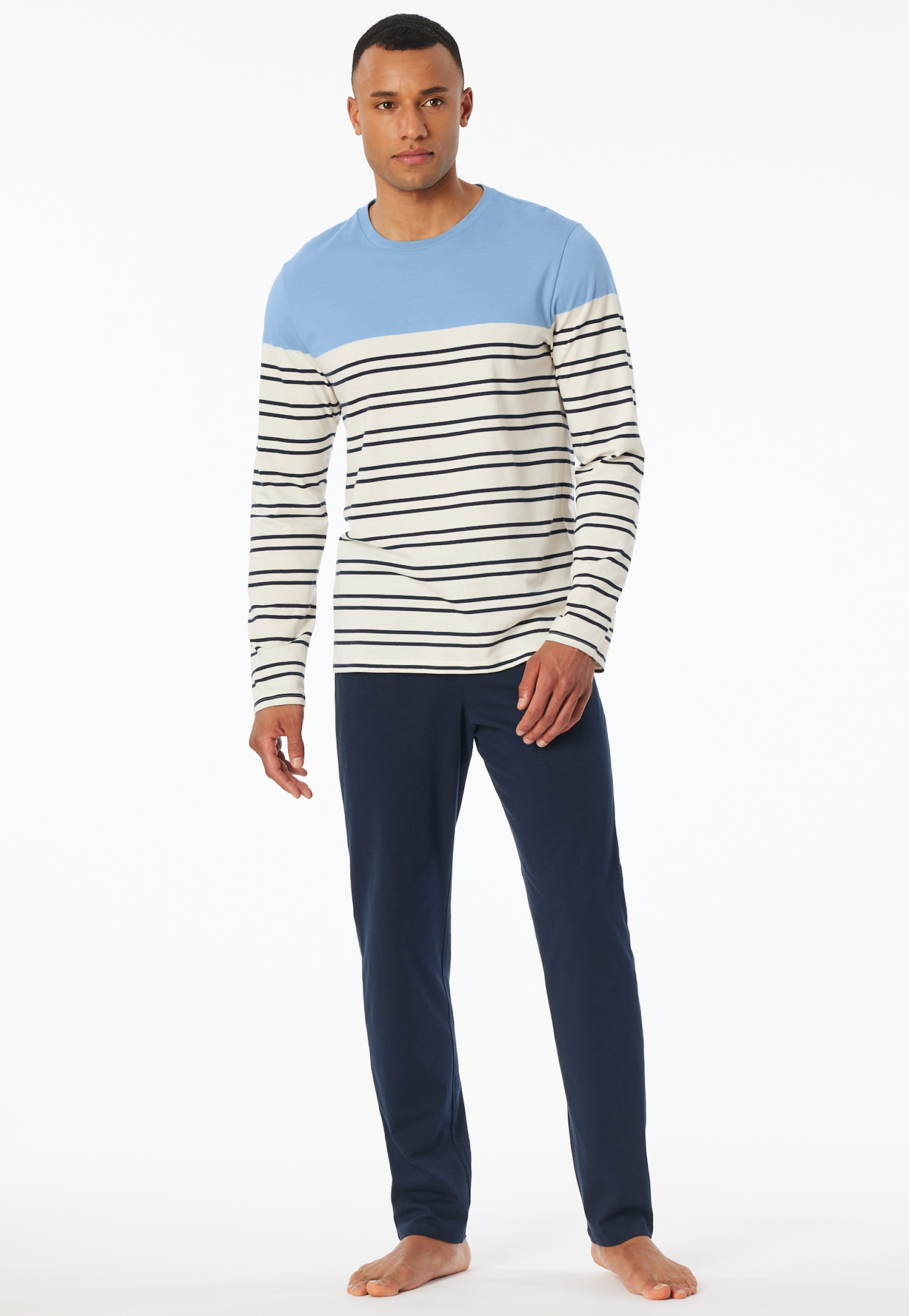 Schlafanzug lang Ringel pacific blue - Casual Nightwear 48 Schlafanzug lang Ringel pacific blue - Casual Nightwear 48 von Schiesser