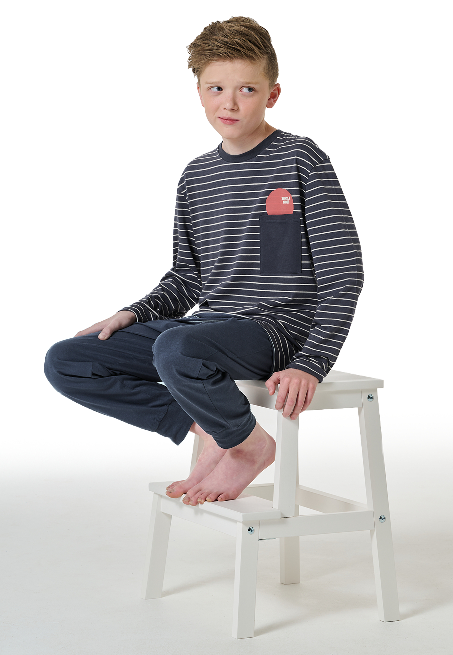 Schlafanzug lang Streifen graphit - Nightwear 164 Schlafanzug lang Streifen graphit - Nightwear 164 von Schiesser