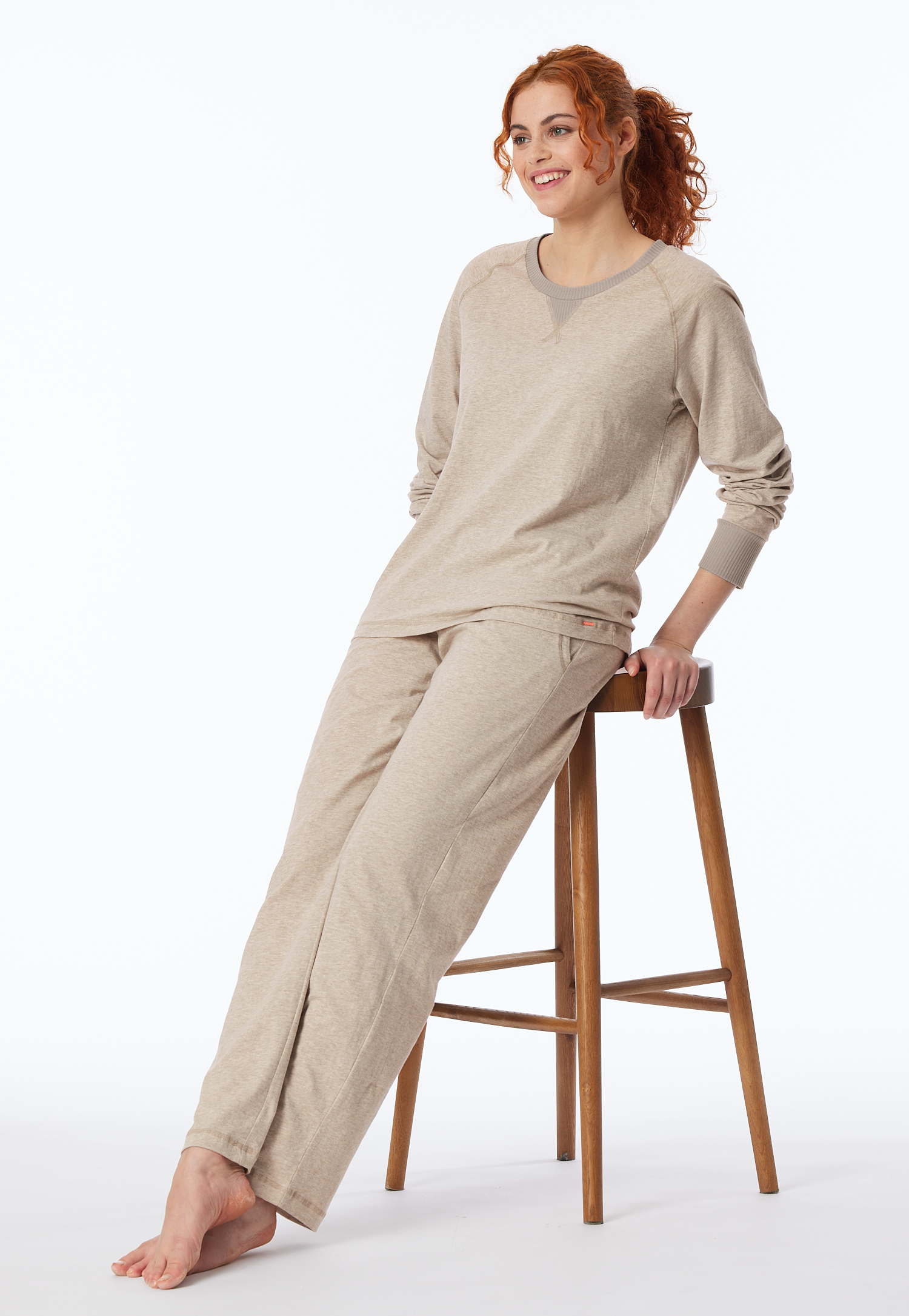 Schlafanzug lang natur - Casual Nightwear 40 von Schiesser