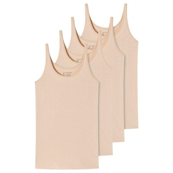 Schiesser - 4er Pack 95/5 Organic Cotton Träger-Top, für Damen, Beige, Größe 5XL von Schiesser