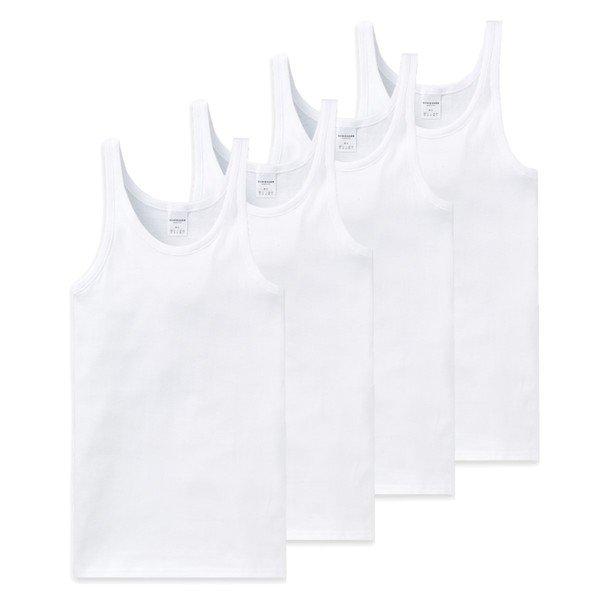 4er Pack Cotton Essentials Feinripp - Unterhemd Herren Weiss XL von Schiesser