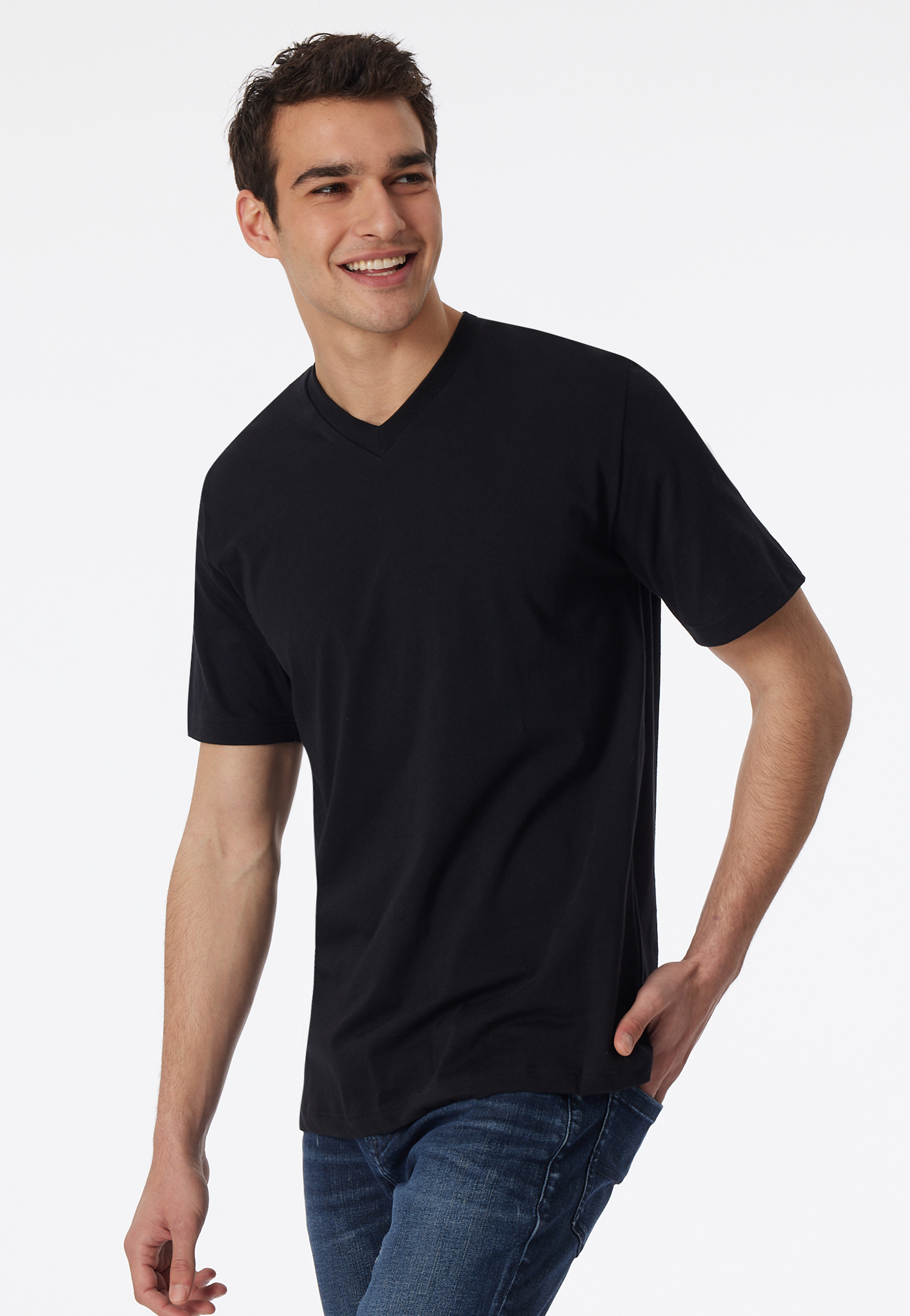 Shirt kurzarm Jersey 2er-Pack V-Ausschnitt schwarz - American T-Shirt S Shirt kurzarm Jersey 2er-Pack V-Ausschnitt schwarz - American T-Shirt S von Schiesser
