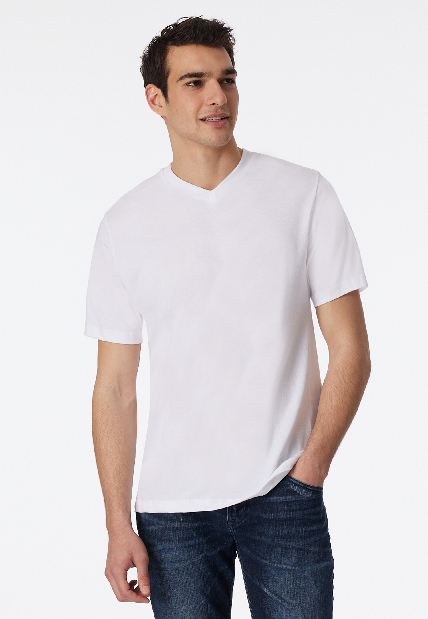 Shirt kurzarm Jersey 2er-Pack V-Ausschnitt weiß - American T-Shirt 3XL Shirt kurzarm Jersey 2er-Pack V-Ausschnitt weiß - American T-Shirt 3XL von Schiesser