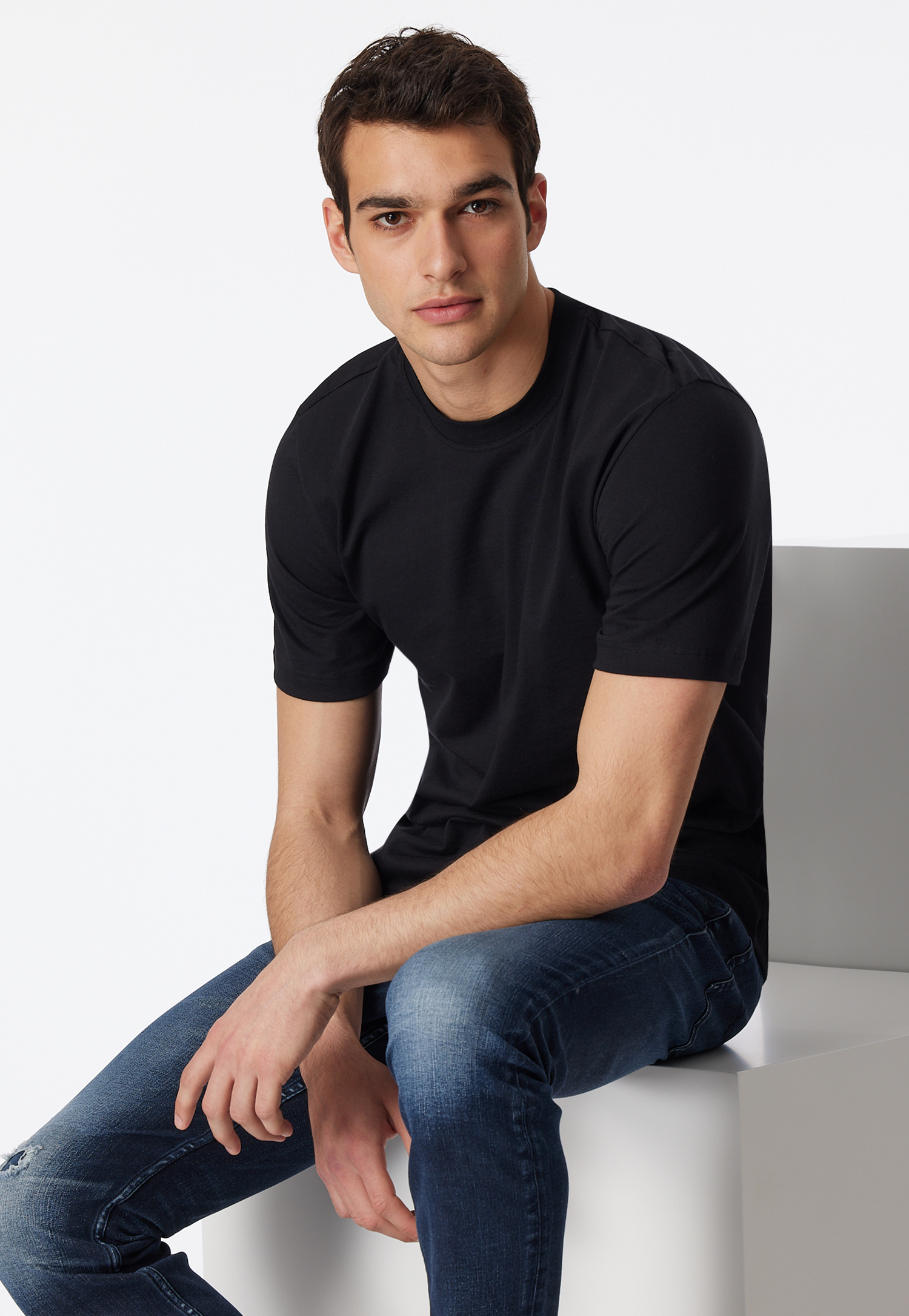 Shirt kurzarm Jersey 2er-Pack rundhals schwarz - American T-Shirt S Shirt kurzarm Jersey 2er-Pack rundhals schwarz - American T-Shirt S von Schiesser