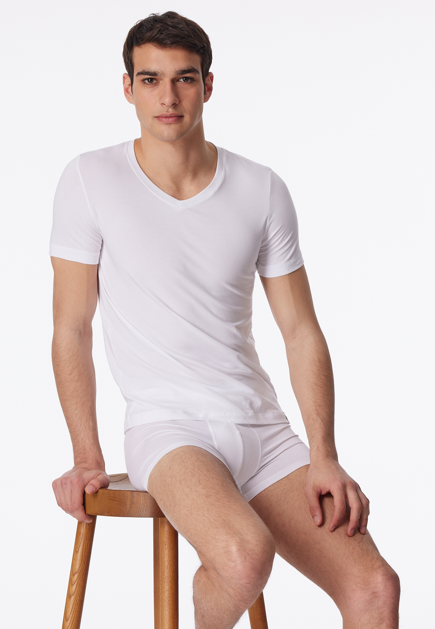 Shirt kurzarm Jersey elastisch V-Ausschnitt weiß - Long Life Soft 6 Shirt kurzarm Jersey elastisch V-Ausschnitt weiß - Long Life Soft 6 von Schiesser