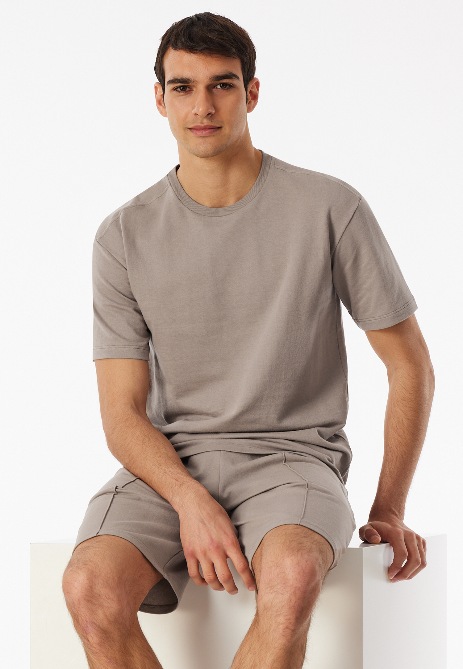 Shirt kurzarm Sweat-Qualität clay - Mix+Relax 48 von Schiesser