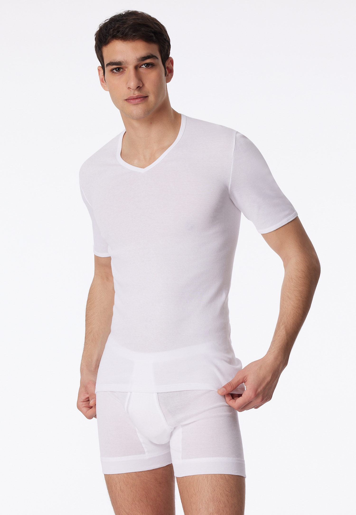 Shirt kurzarm V-Ausschnitt Feinripp weiß - Original Classics 6 Shirt kurzarm V-Ausschnitt Feinripp weiß - Original Classics 6 von Schiesser