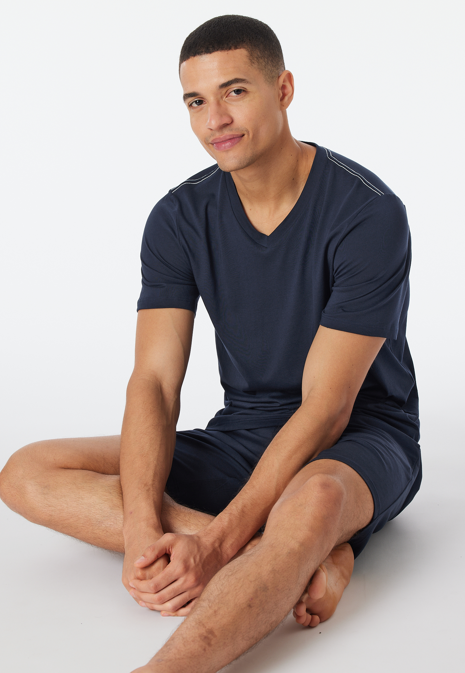 Shirt kurzarm V-Ausschnitt nachtblau - Mix+Relax 52 Shirt kurzarm V-Ausschnitt nachtblau - Mix+Relax 52 von Schiesser