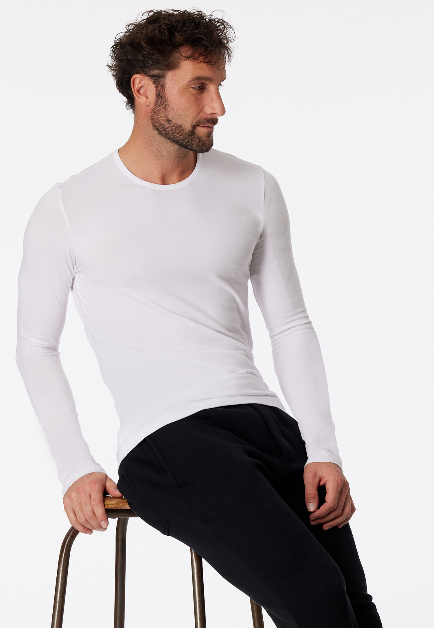 Shirt langarm Organic Cotton Rundhals weiß - 95/5 4 von Schiesser