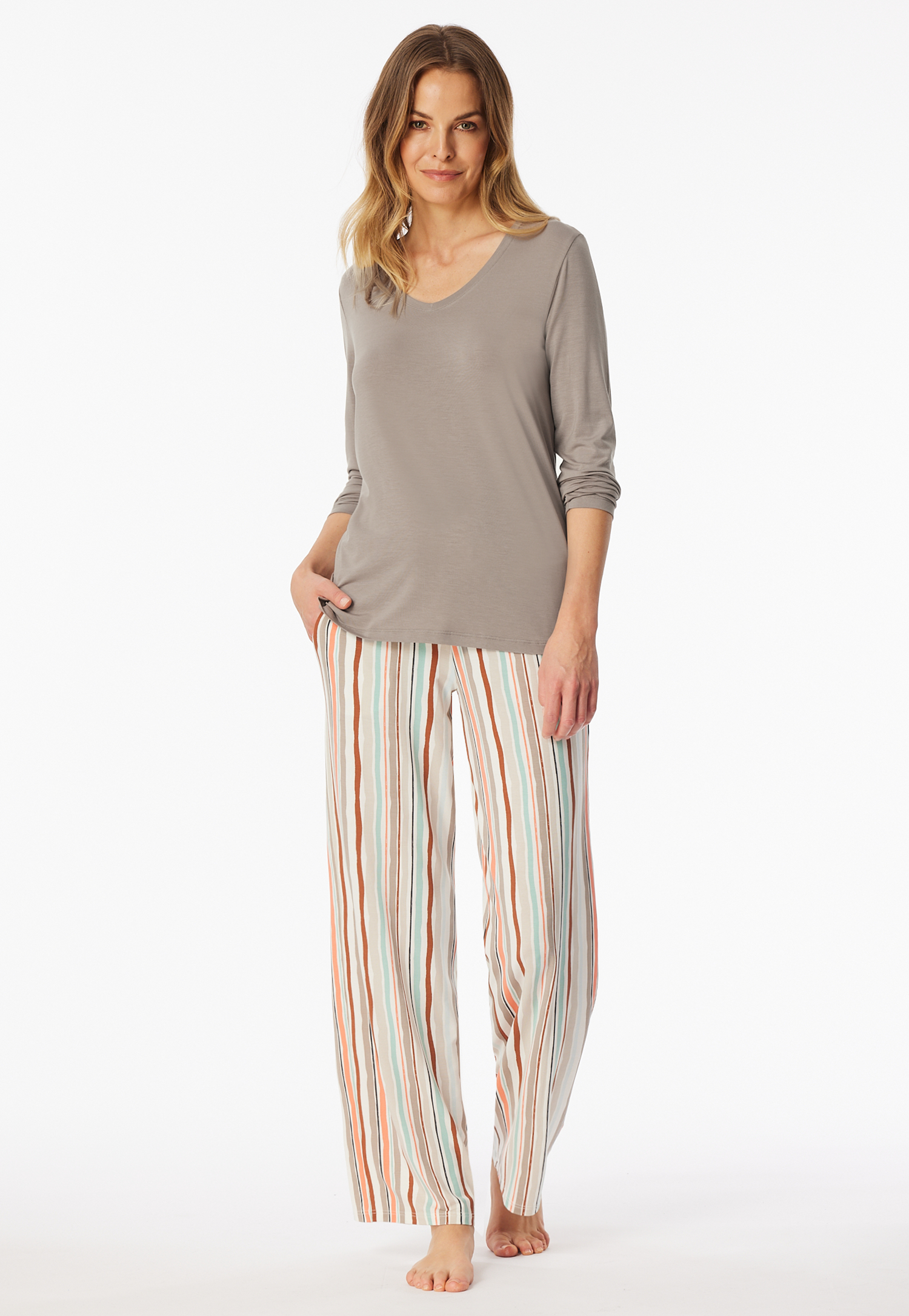 Shirt langarm V-Ausschnitt clay - Mix+Relax 38 Shirt langarm V-Ausschnitt clay - Mix+Relax 38 von Schiesser