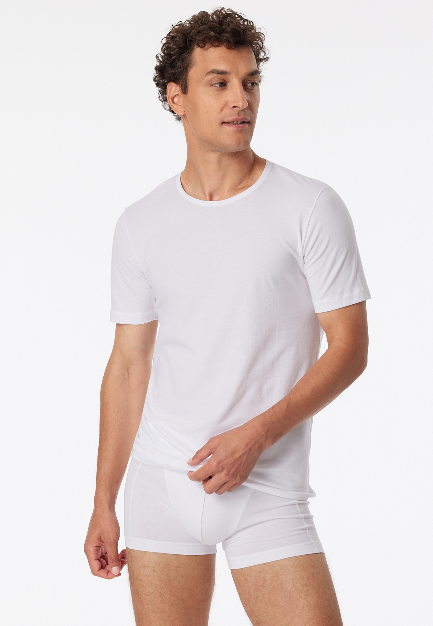 Shirts kurzarm 2er-Pack Organic Cotton Rundhals weiß – 95/5 5 von Schiesser