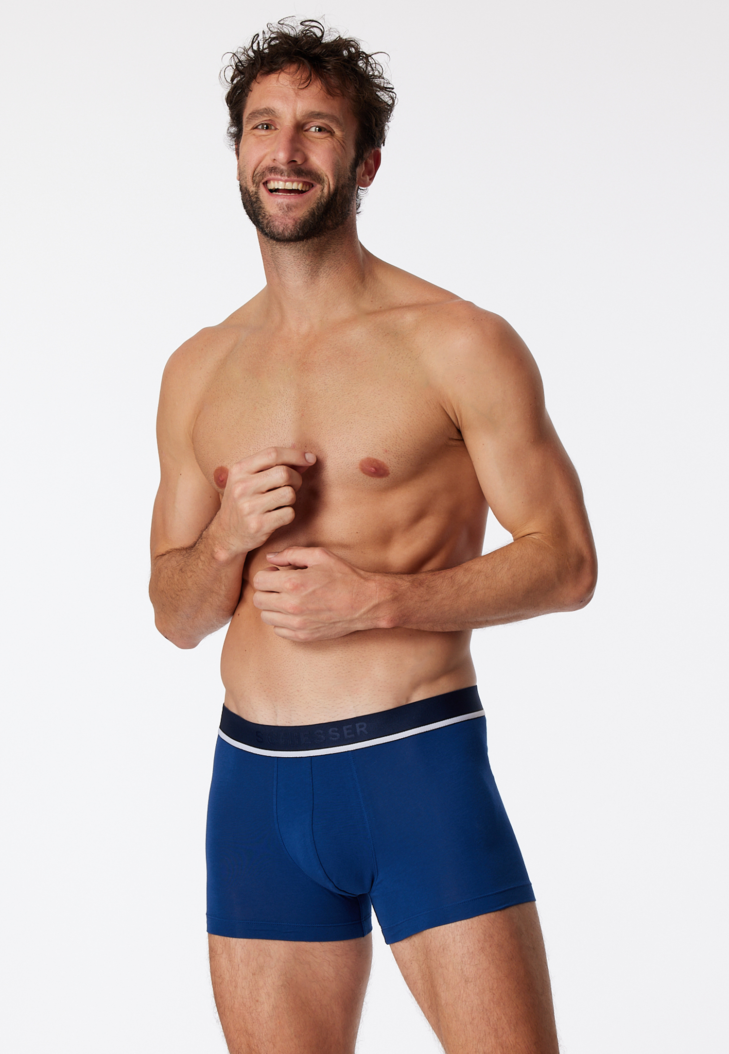 Shorts 3er-Pack Organic Cotton Webgummibund blau/schwarz - 95/5 5 Shorts 3er-Pack Organic Cotton Webgummibund blau/schwarz - 95/5 5 von Schiesser