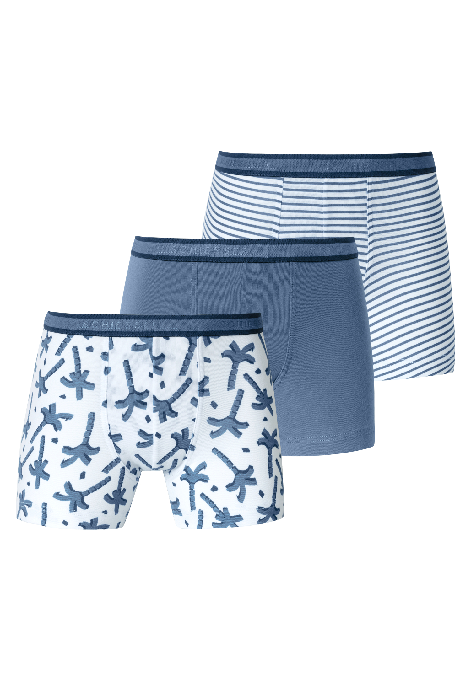 Shorts 3er-Pack Organic Cotton mehrfarbig - 95/5 140 von Schiesser