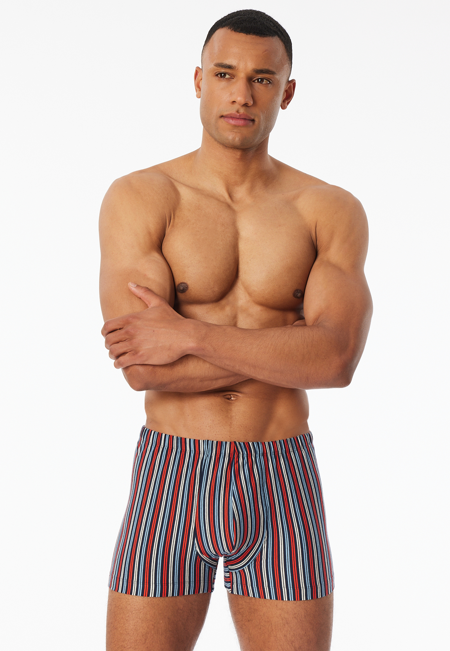 Shorts 3er-Pack Organic Cotton uni/geringelt mehrfarbig - 95/5 6 von Schiesser