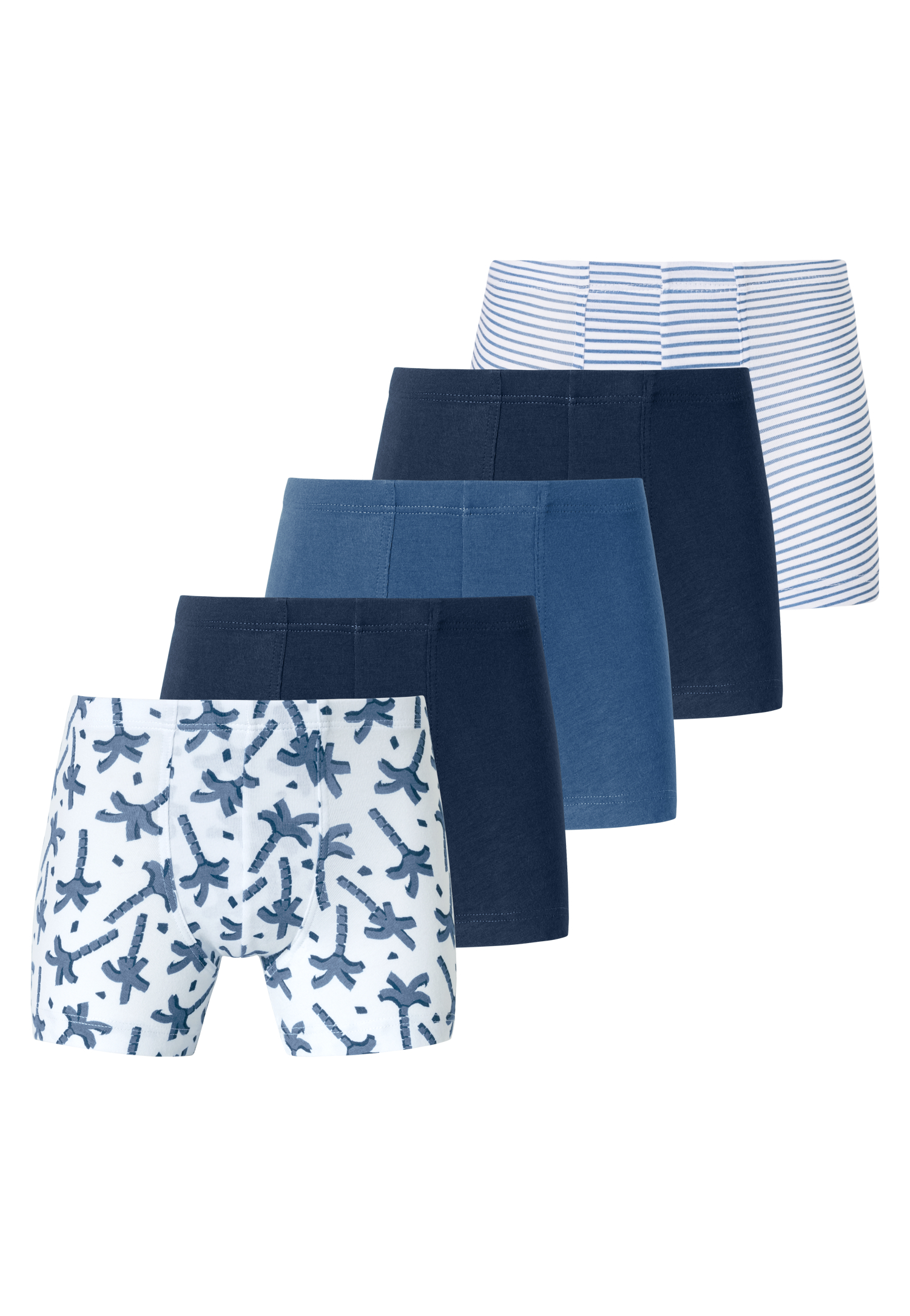 Shorts 5er-Pack Organic Cotton mehrfarbig - 95/5 128 von Schiesser