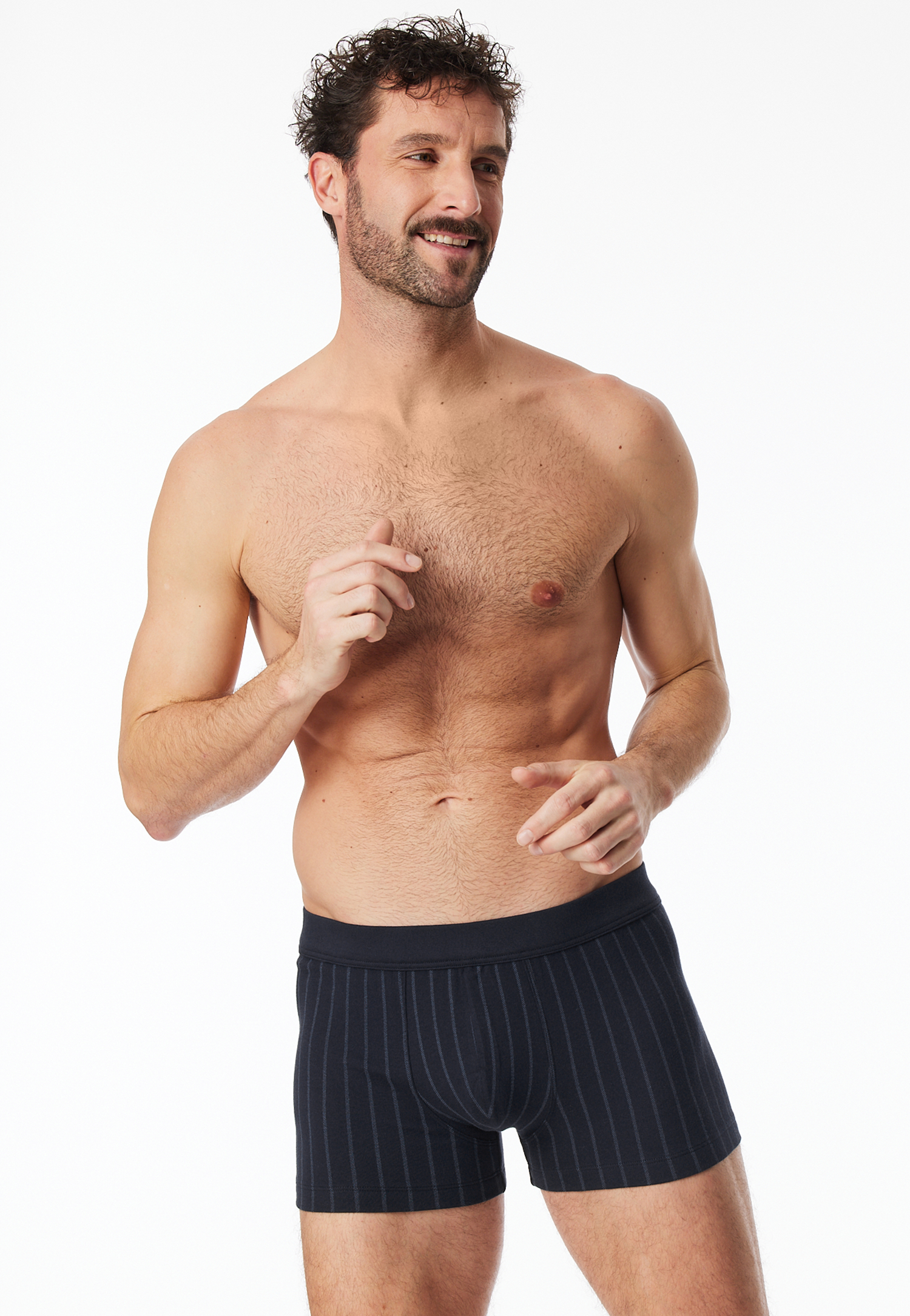 Shorts gestreift nachtblau - Fine Interlock 6 von Schiesser