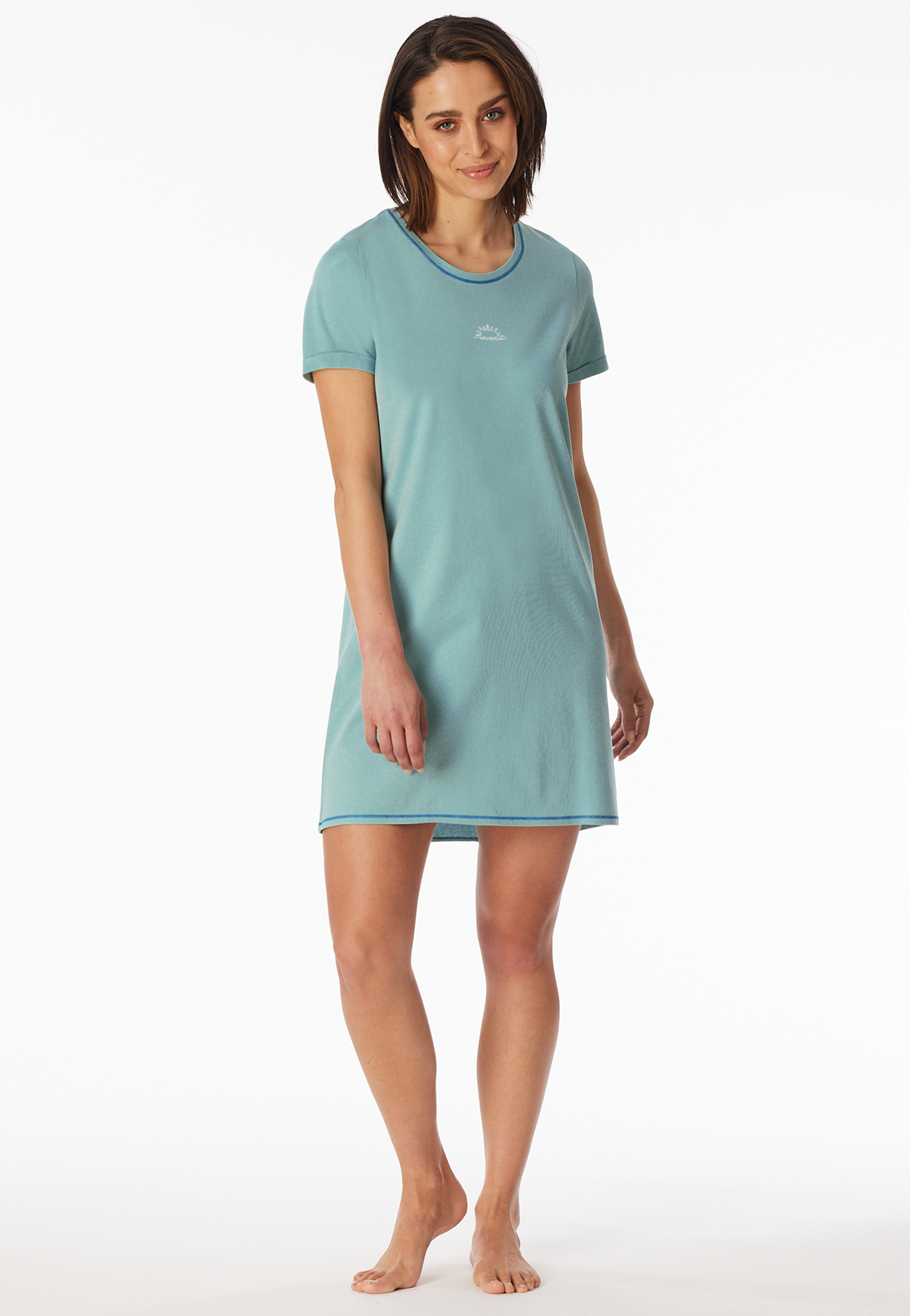 Sleepshirt kurzarm Print jade - Casual Essentials 36 von Schiesser