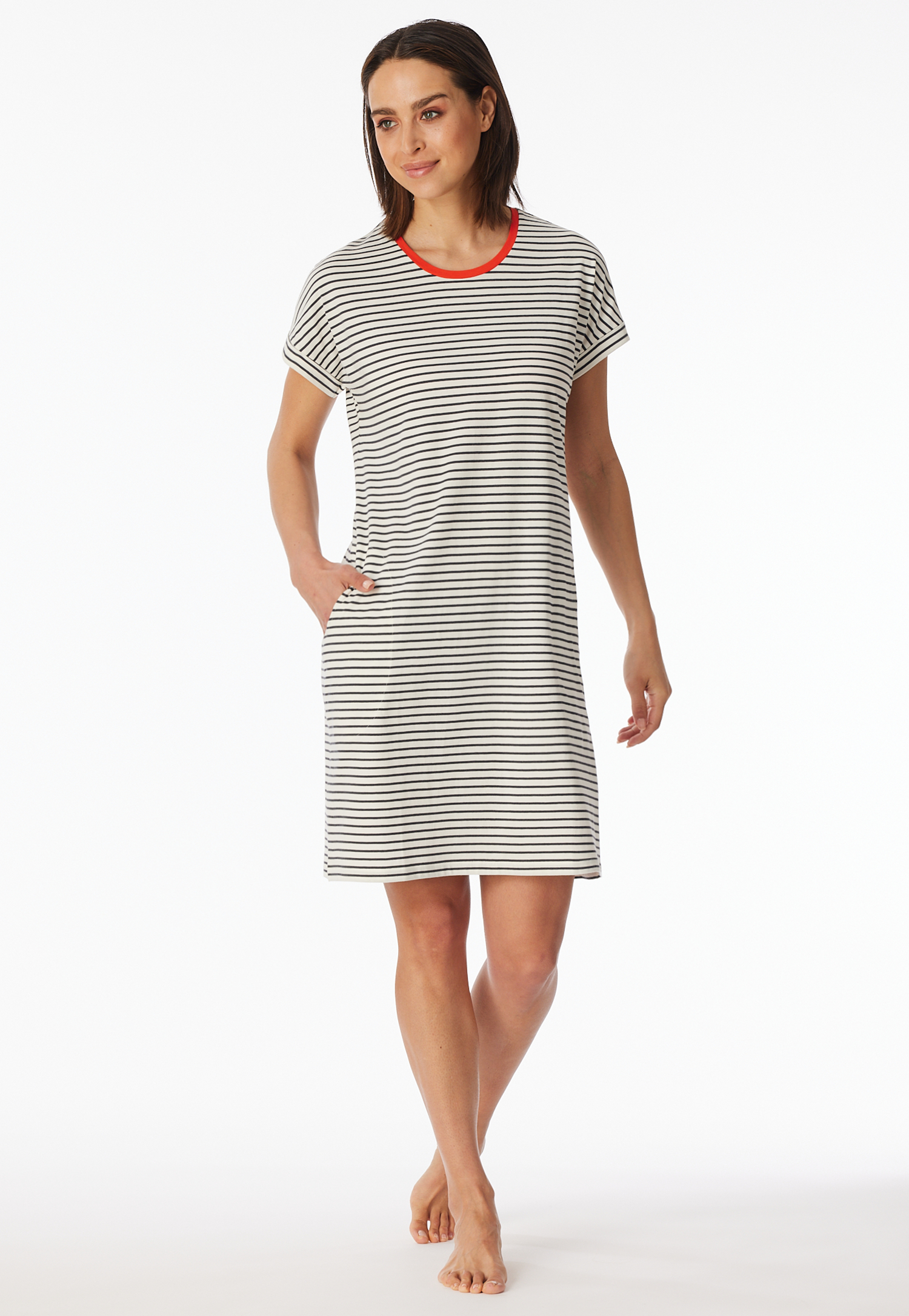Sleepshirt kurzarm Streifen off-white - Casual Essentials 42 Sleepshirt kurzarm Streifen off-white - Casual Essentials 42 von Schiesser